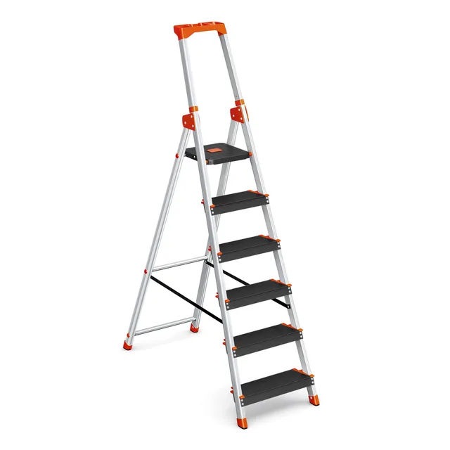 Songmics GLT06BK Scaletta 6 Gradini Alluminio 150 kg