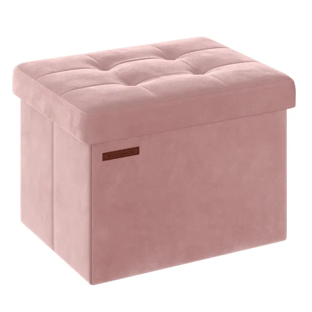 Songmics LSF200R01 pouf contenitore rosa pastello 31x41 cm