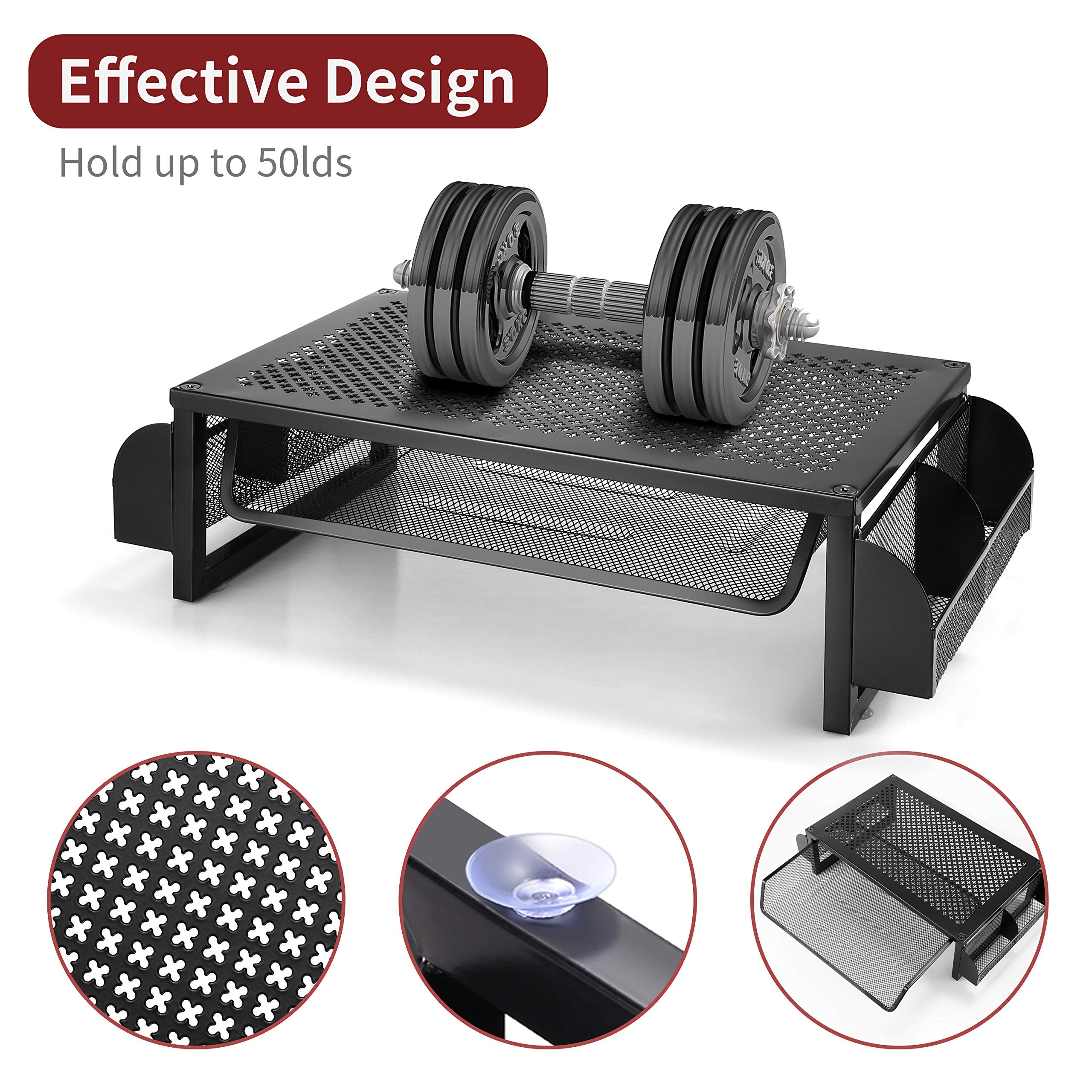 Simple Trending supporto monitor metallo nero con cassetto