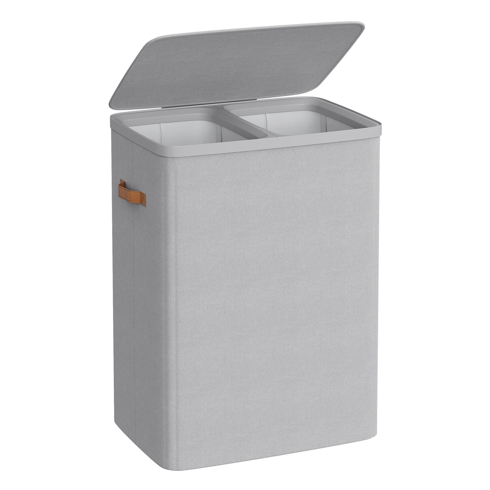 Songmics cesto biancheria con coperchio 170 l 2 scomparti