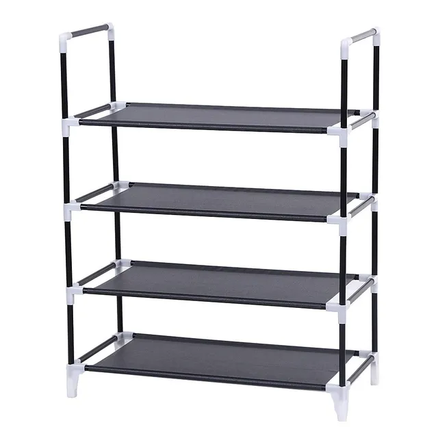 Songmics LSR04H scarpiera 4 ripiani tessuto nero 58x28x74