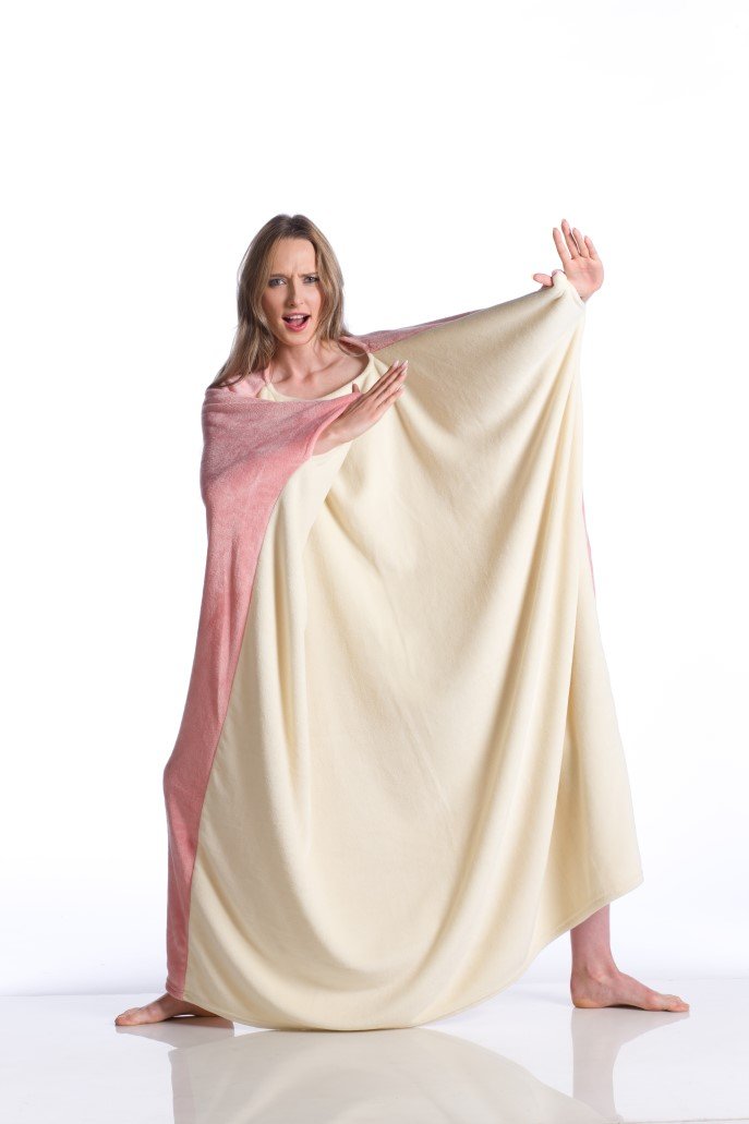 Kanguru Momonga coperta indossabile pile rosa 120x120 cm
