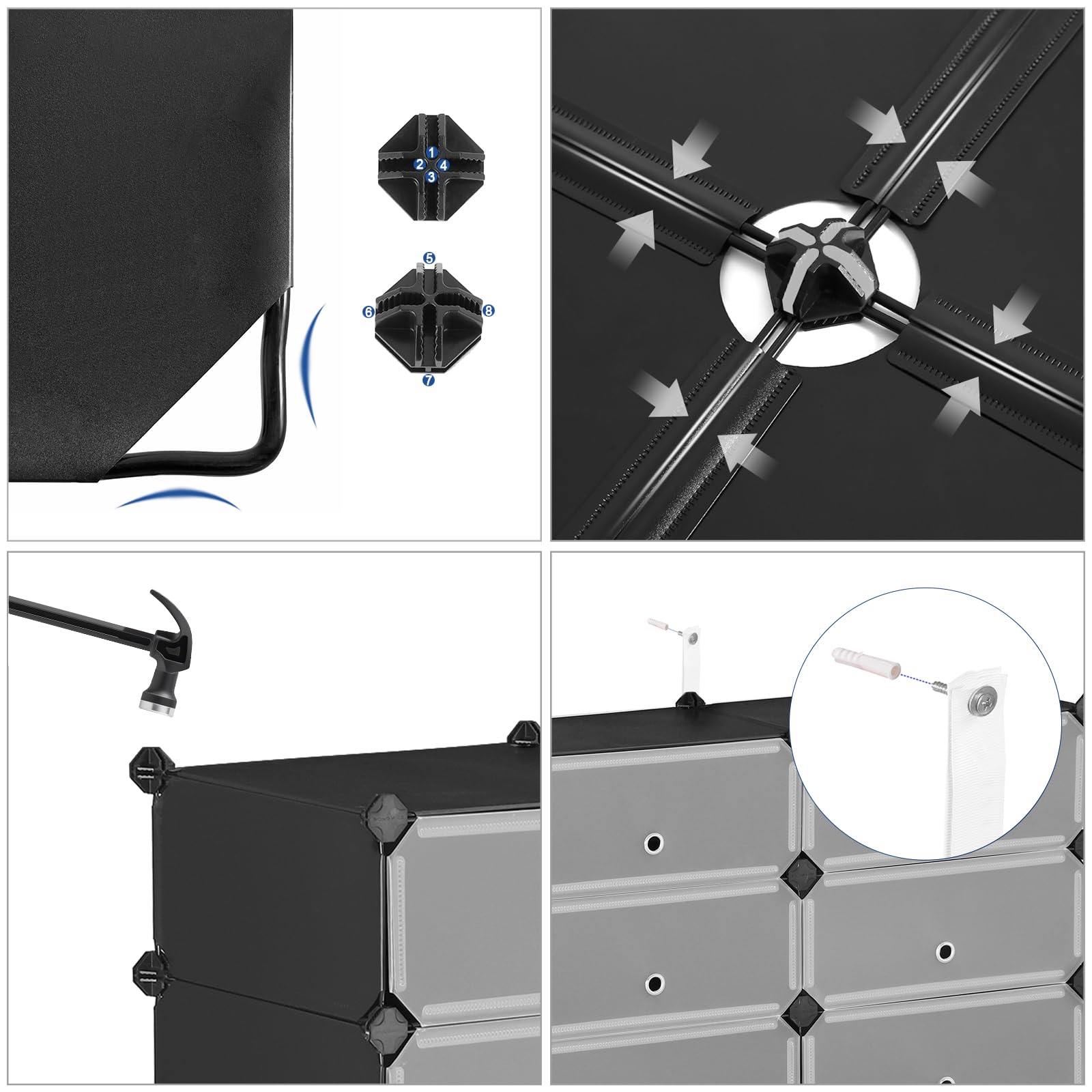 Songmics LPC26HV1 Scarpiera 12 Scomparti Nero