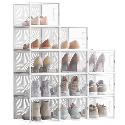 Songmics scatole scarpe trasparenti 12 pezzi fino al 46