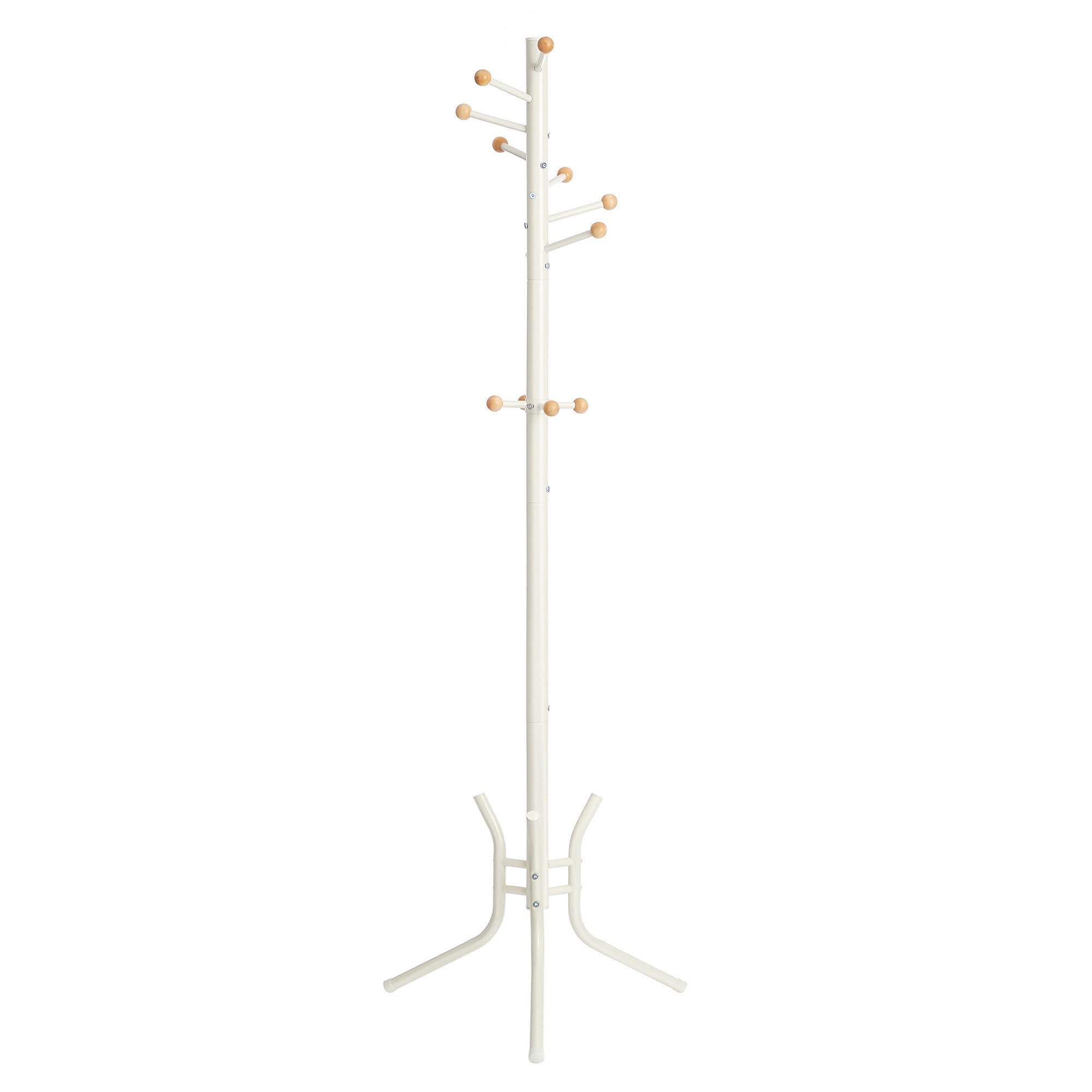 Songmics RCR028W01 appendiabiti da terra bianco 11 ganci acciaio