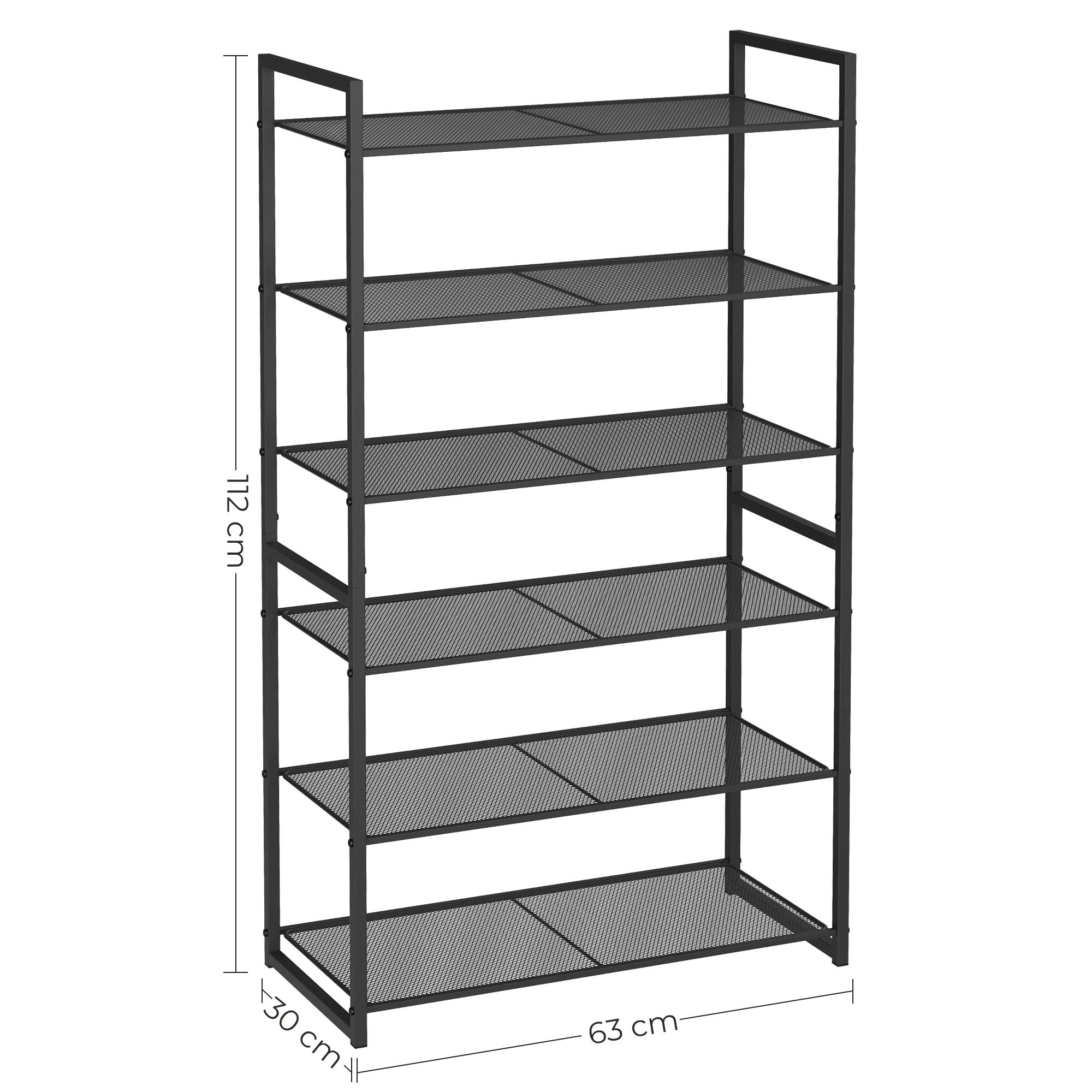 Songmics LMR086B01 scarpiera 6 ripiani nero 18-24 paia