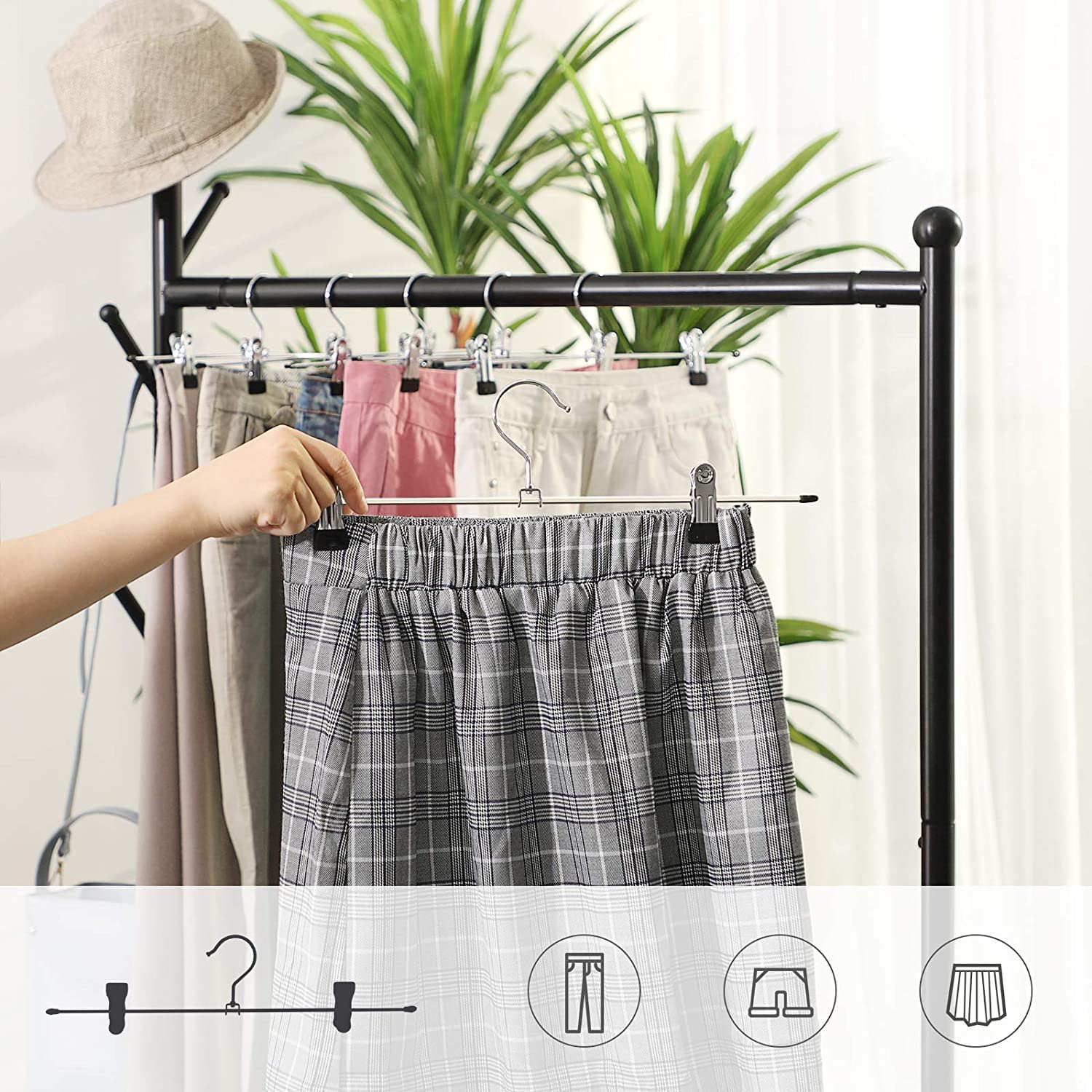 Songmics Grucce Pantaloni Metallo 31 cm Set da 40 Pinze