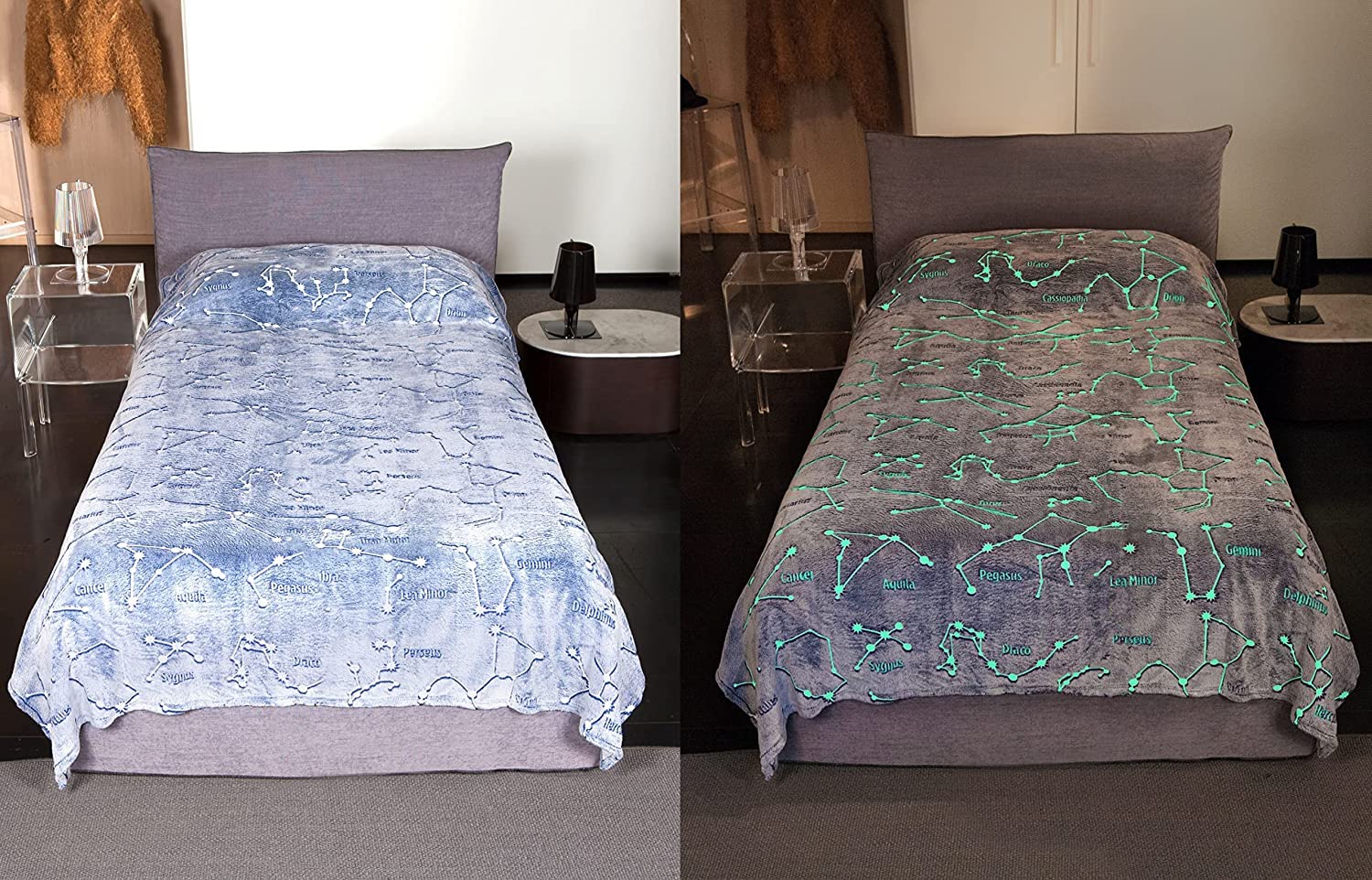 Lavatelli Kanguru Glow plaid pile 130x230 cm farfalle