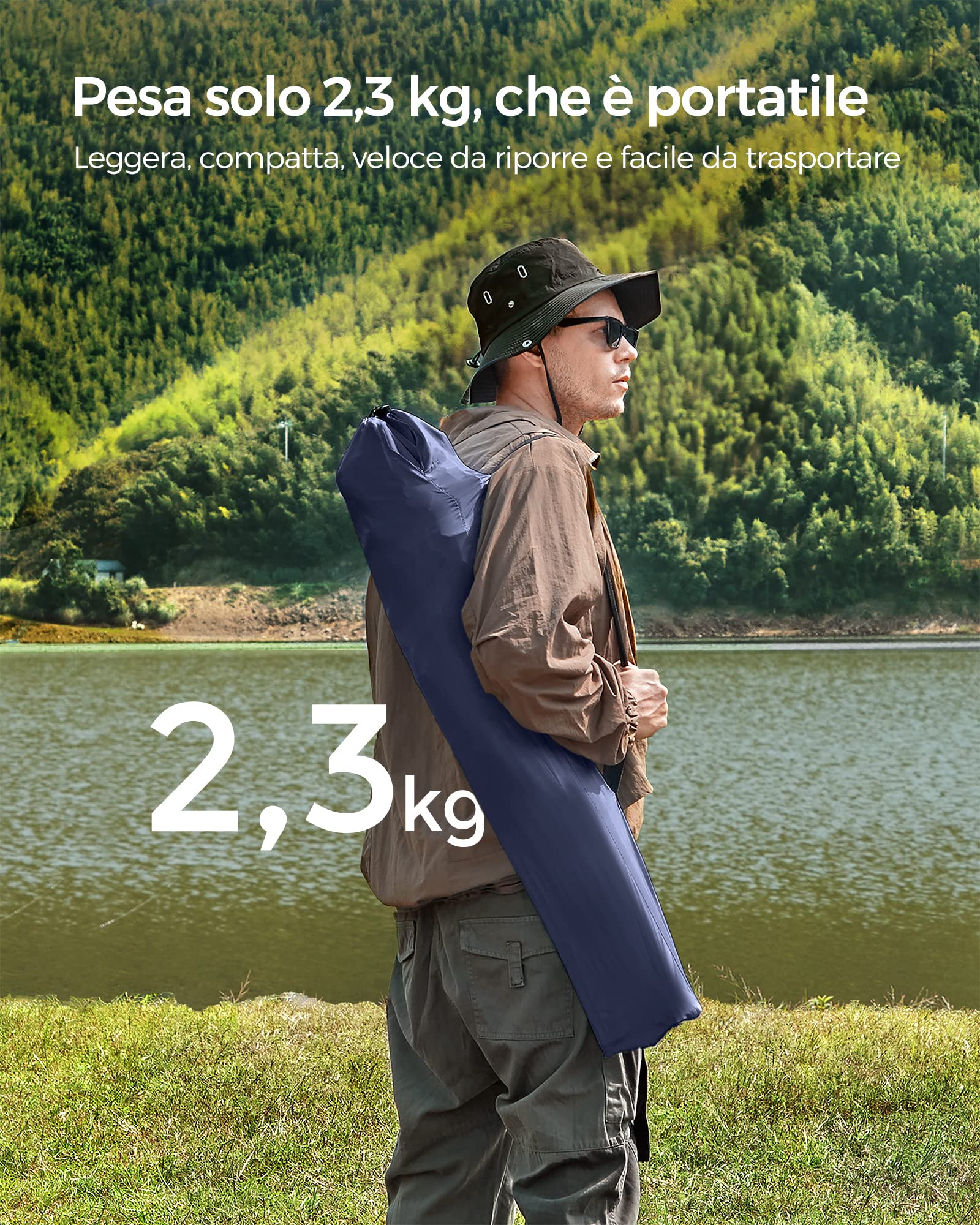 Songmics GCB01IN sedie campeggio set 2 blu pieghevoli 120 kg