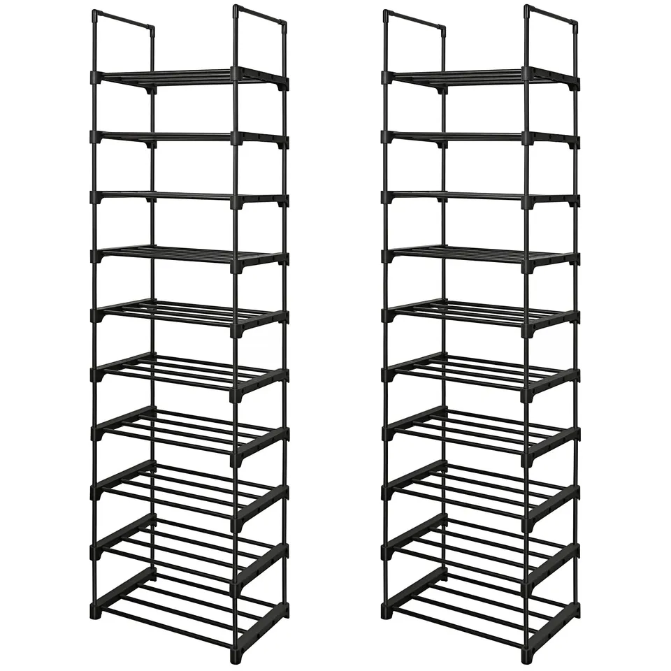 Songmics Scarpiera 10 Ripiani 45x30x174 cm Set da 2 Metallo