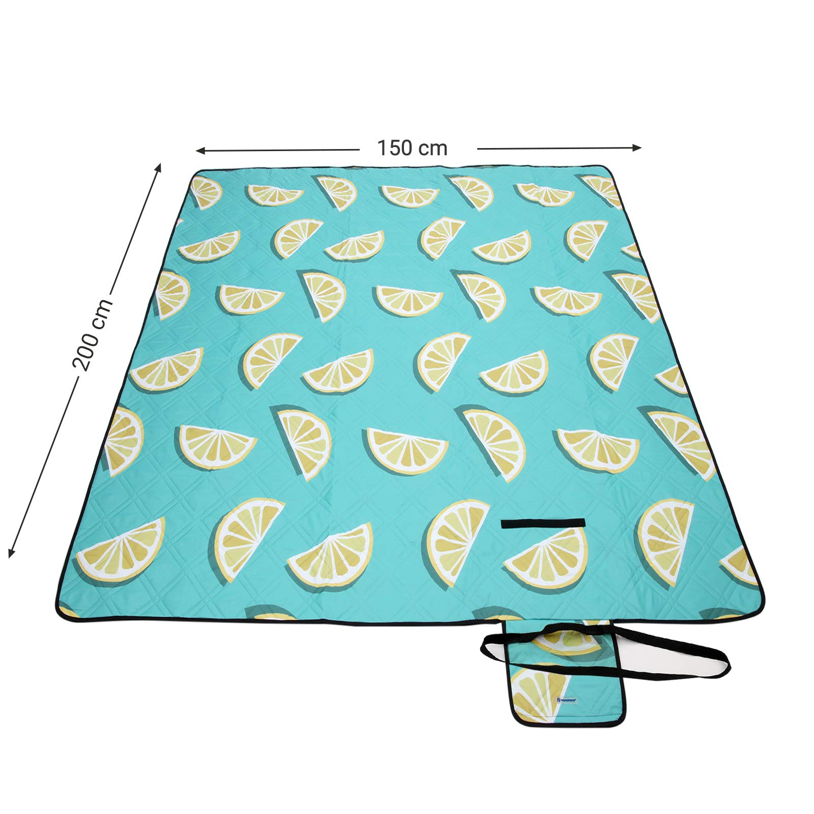 Songmics GCM085C01 Coperta Picnic Limone 200x200 cm