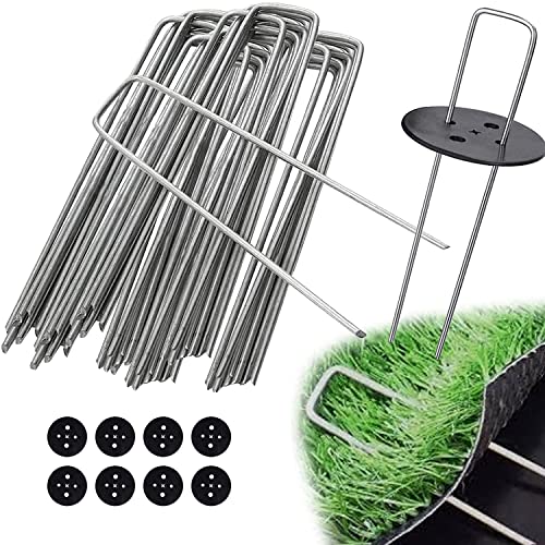 Ediesi picchetti giardino a U acciaio 50 pezzi 15 cm antiruggine