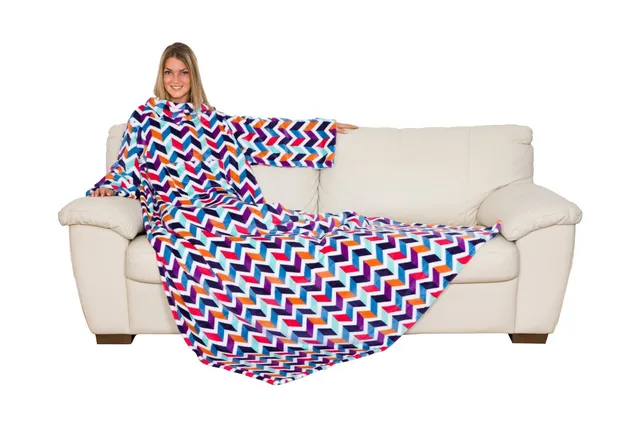 Kanguru Coperta con Maniche Righe Plaid Pile 140x210 cm