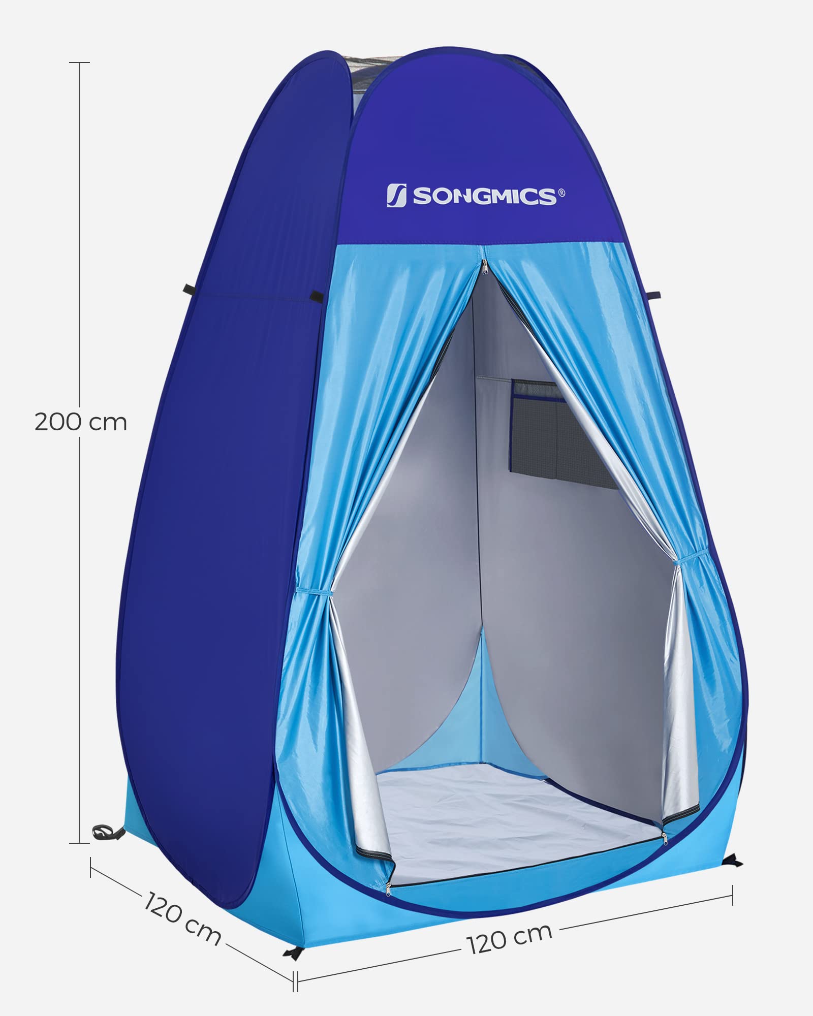 Songmics GPT100Q01 tenda doccia pop-up blu 2 tasche