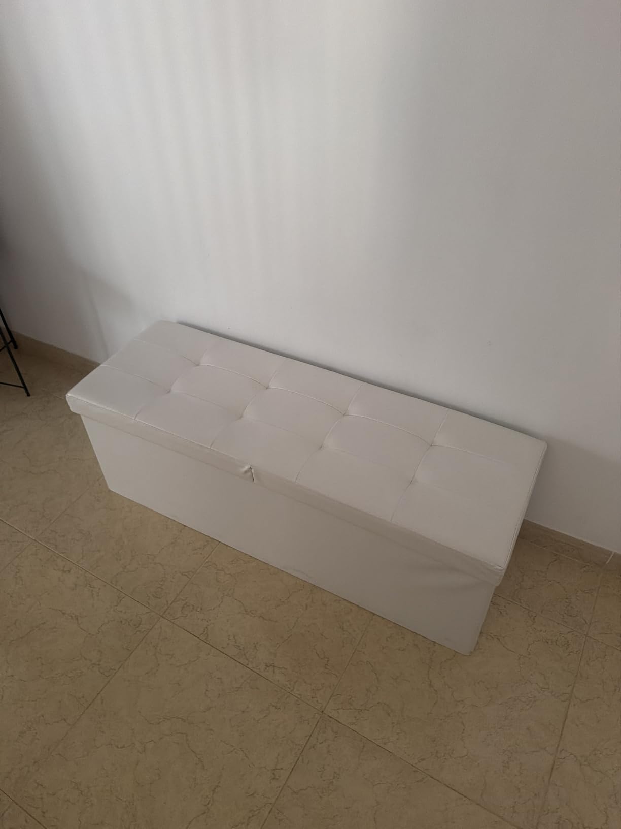 Songmics LSF75WT pouf contenitore bianco 110 cm pieghevole