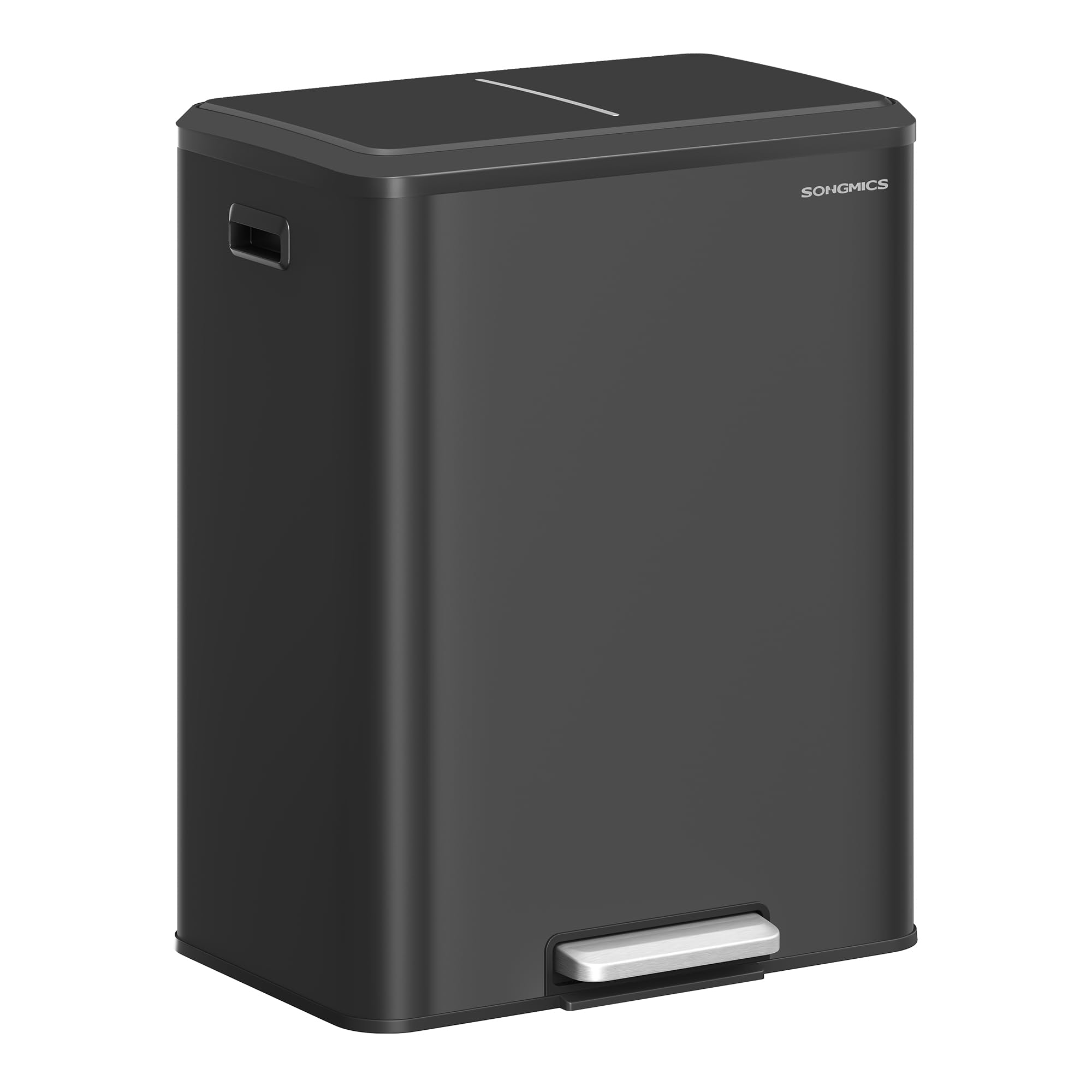 Songmics LTB556B02 pattumiera doppia 2x30 L nero inchiostro acciaio