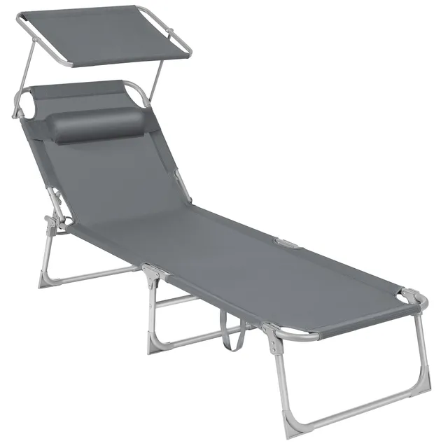 Songmics GCB19UV1 Lettino Prendisole Grigio Scuro Reclinabile