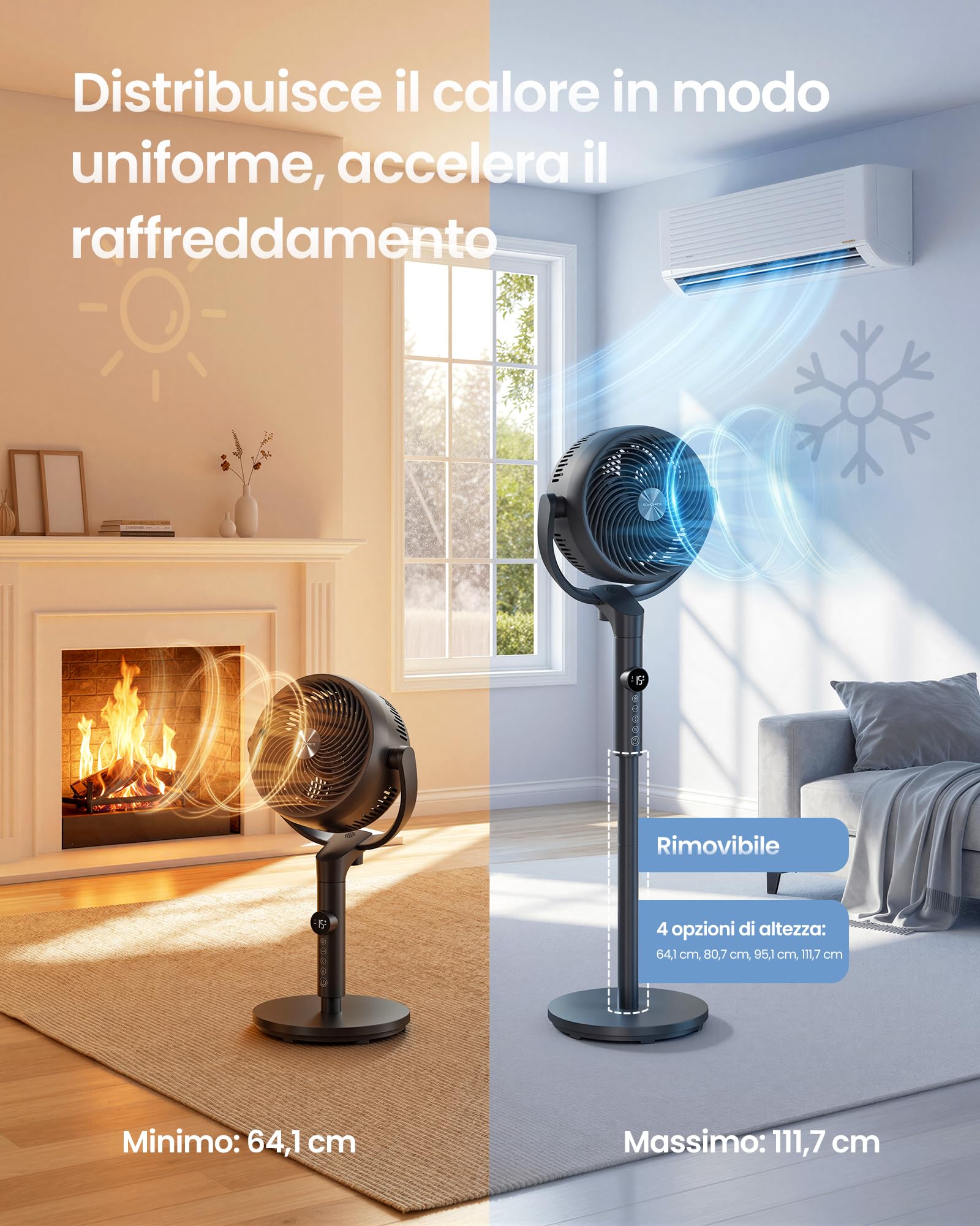 Songmics XFC002B1EU ventilatore piantana nero 20 dB