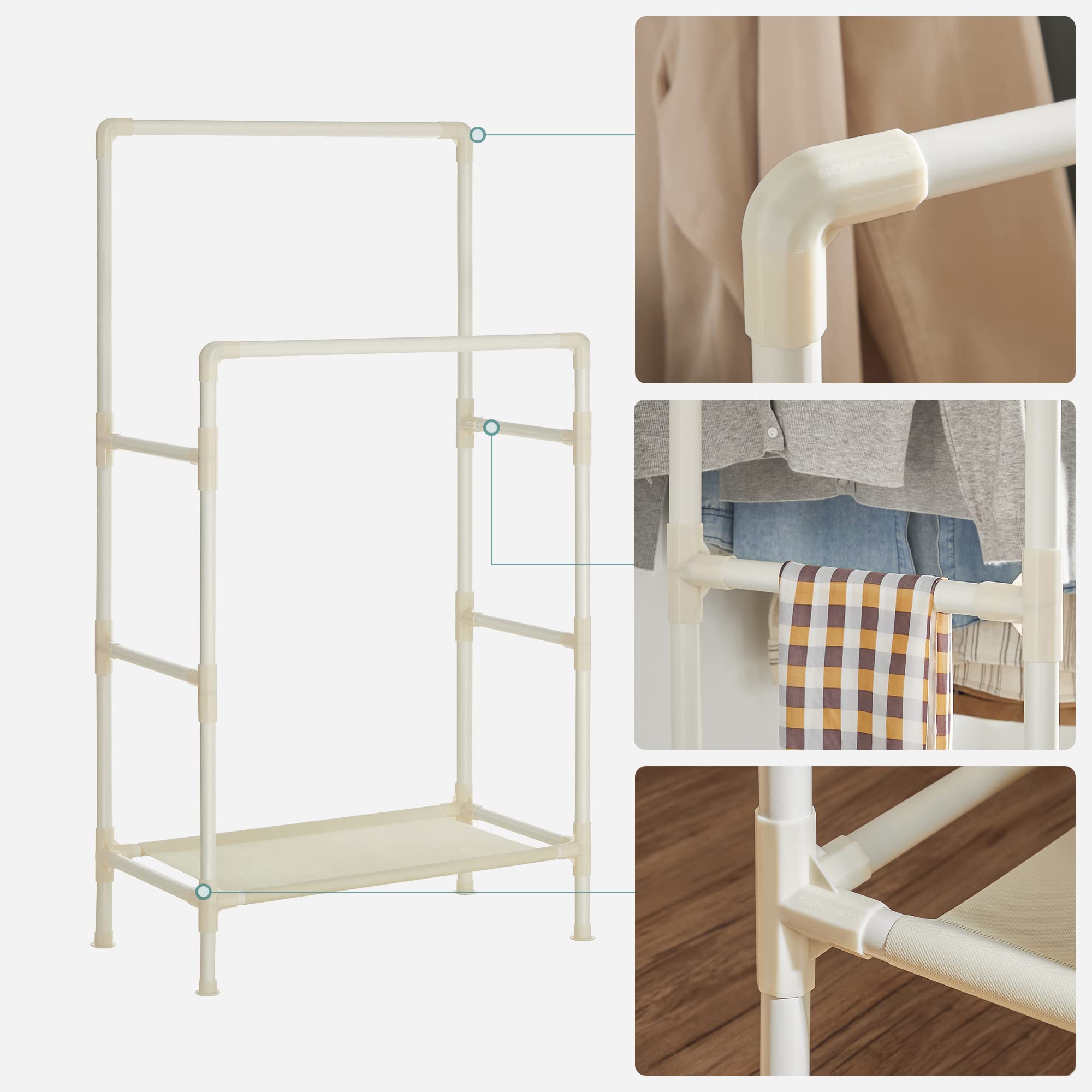 Songmics RDR01WT Stand Appendiabiti Bianco 83x157 cm