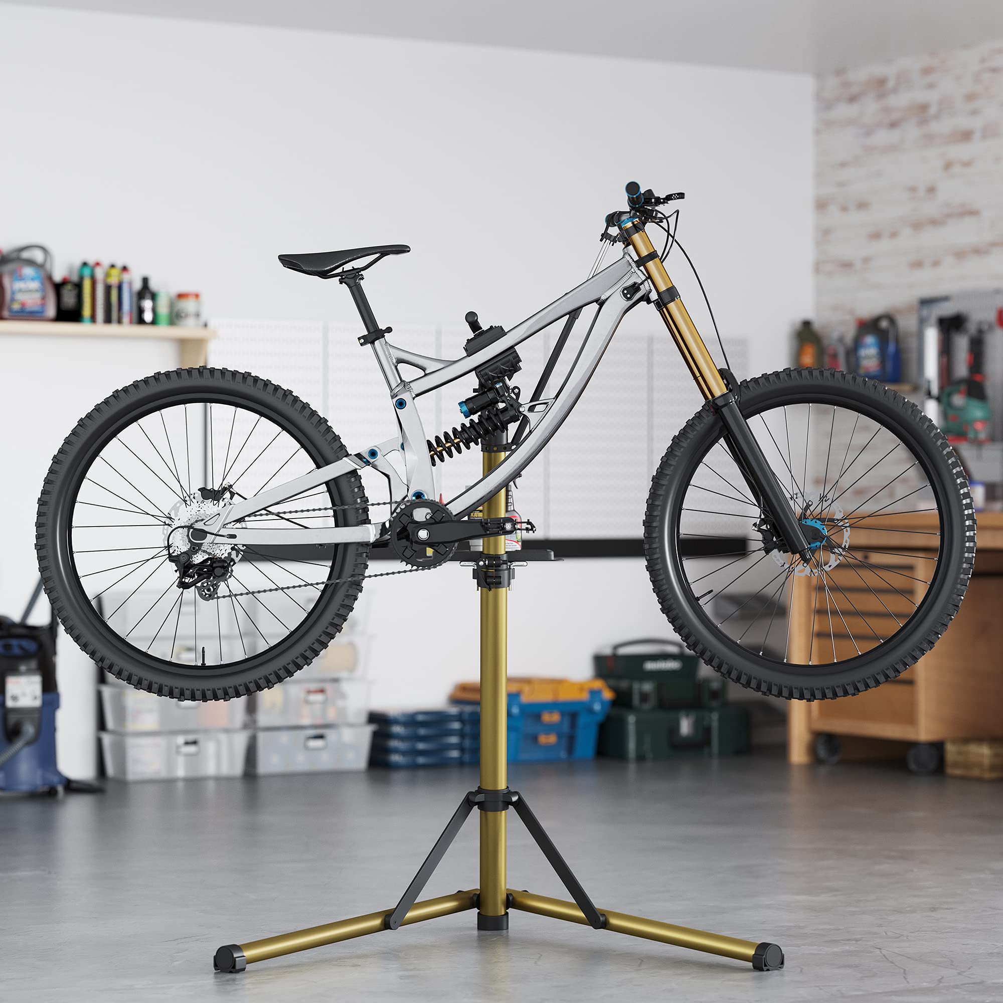 Songmics SBR004A01 cavalletto bici alluminio oro regolabile