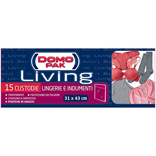 Domopak Living sacchetti antipolvere 31x43 cm 15 pezzi trasparente