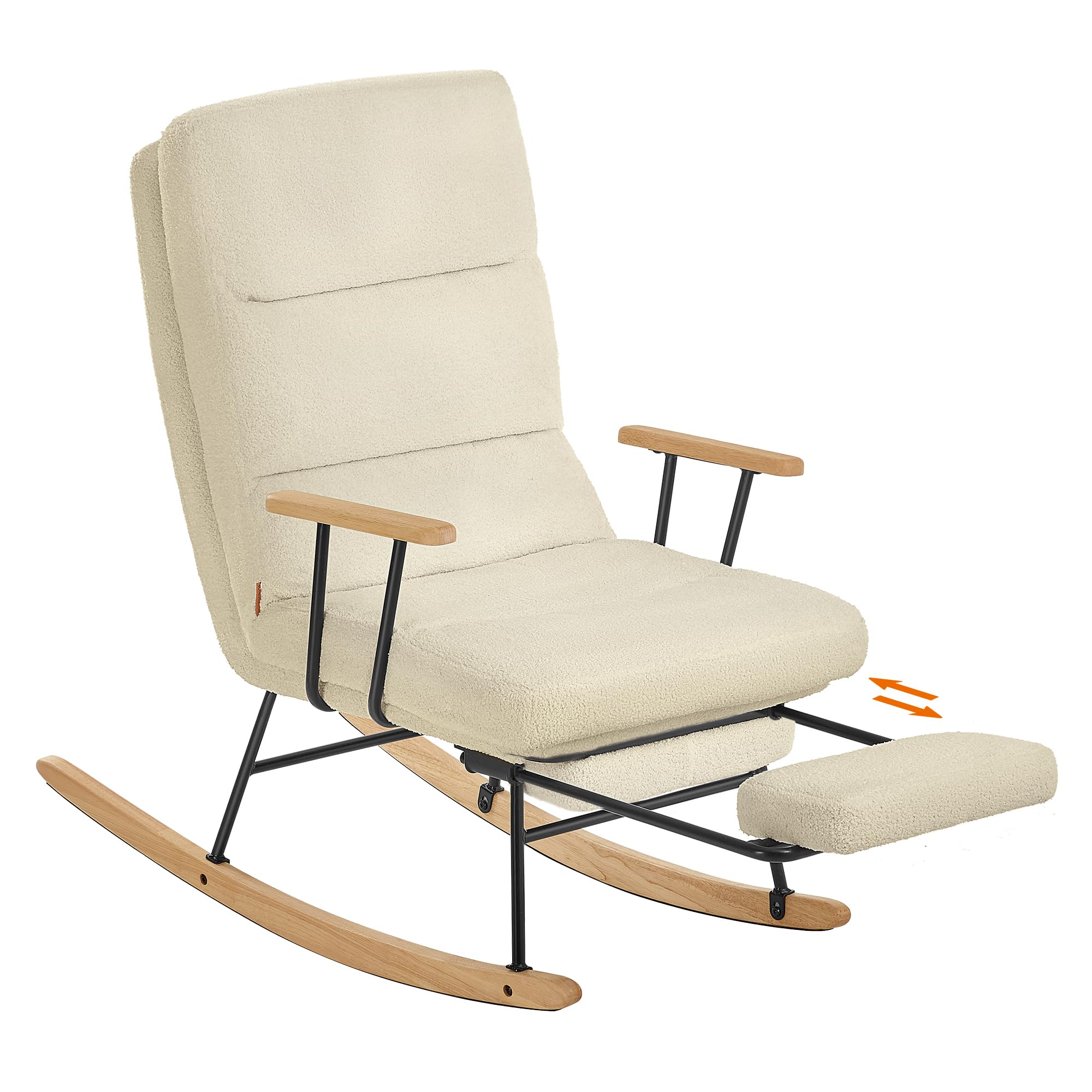 Songmics Home LYY016W01 Poltrona Dondolo Crema Reclinabile