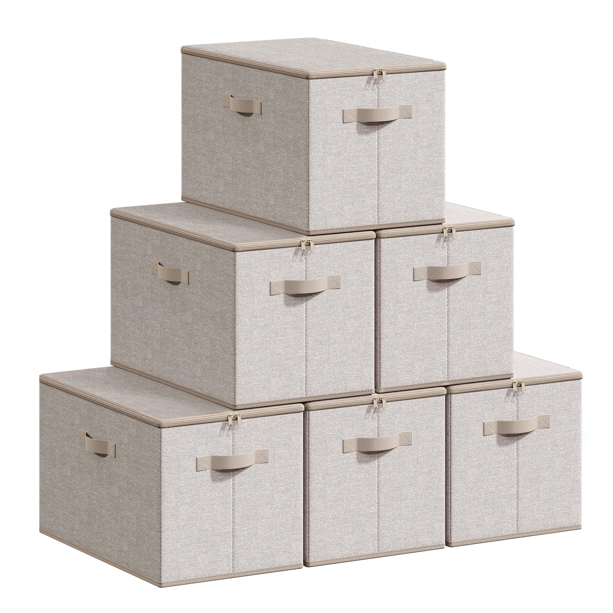 Songmics RYZB03G scatole portaoggetti set 3 pezzi grigio
