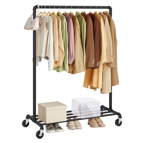 Songmics HSR61BK stender appendiabiti nero con ruote 100 cm 90 kg
