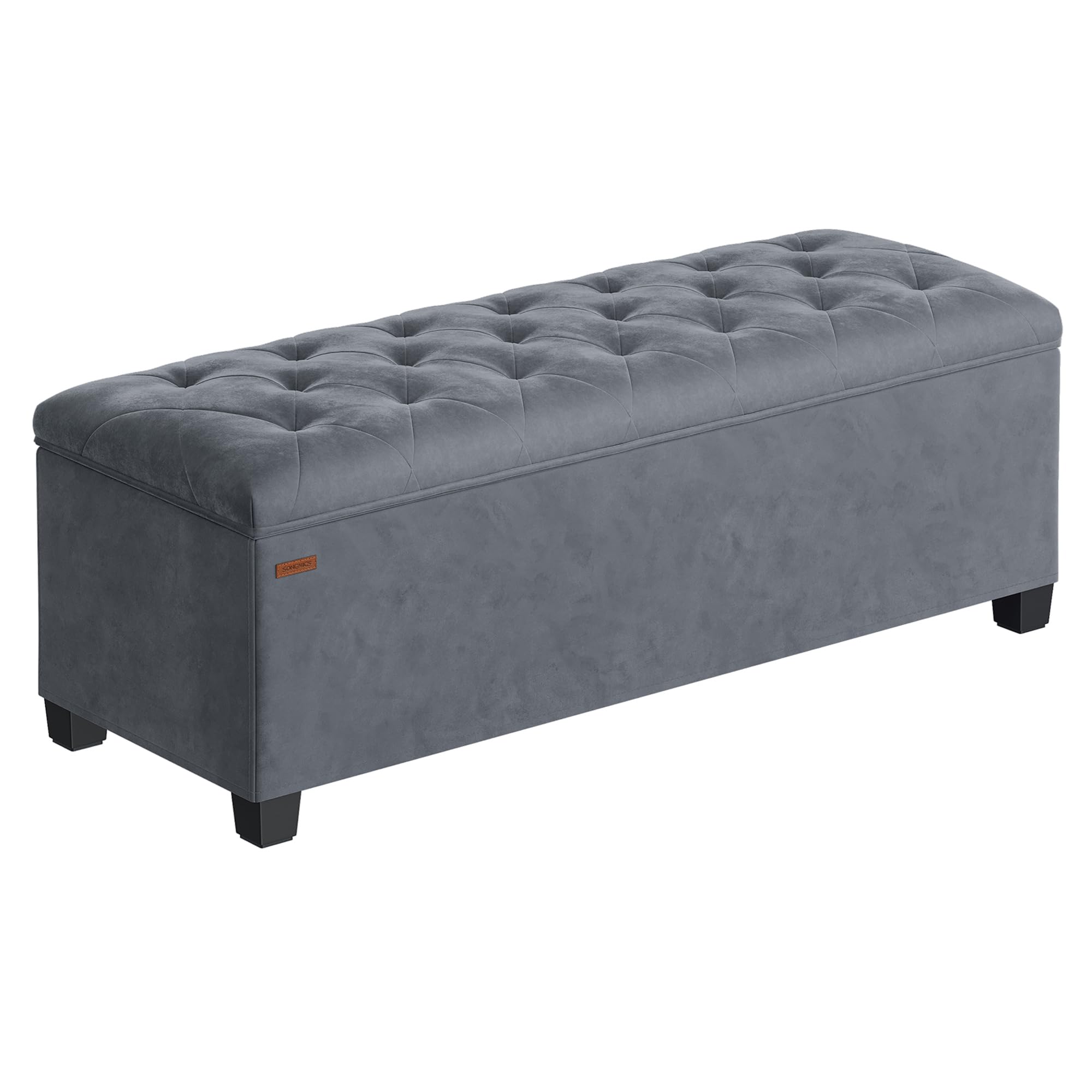 Songmics LSF089W01 cassapanca pouf bianco crema 110 cm velluto
