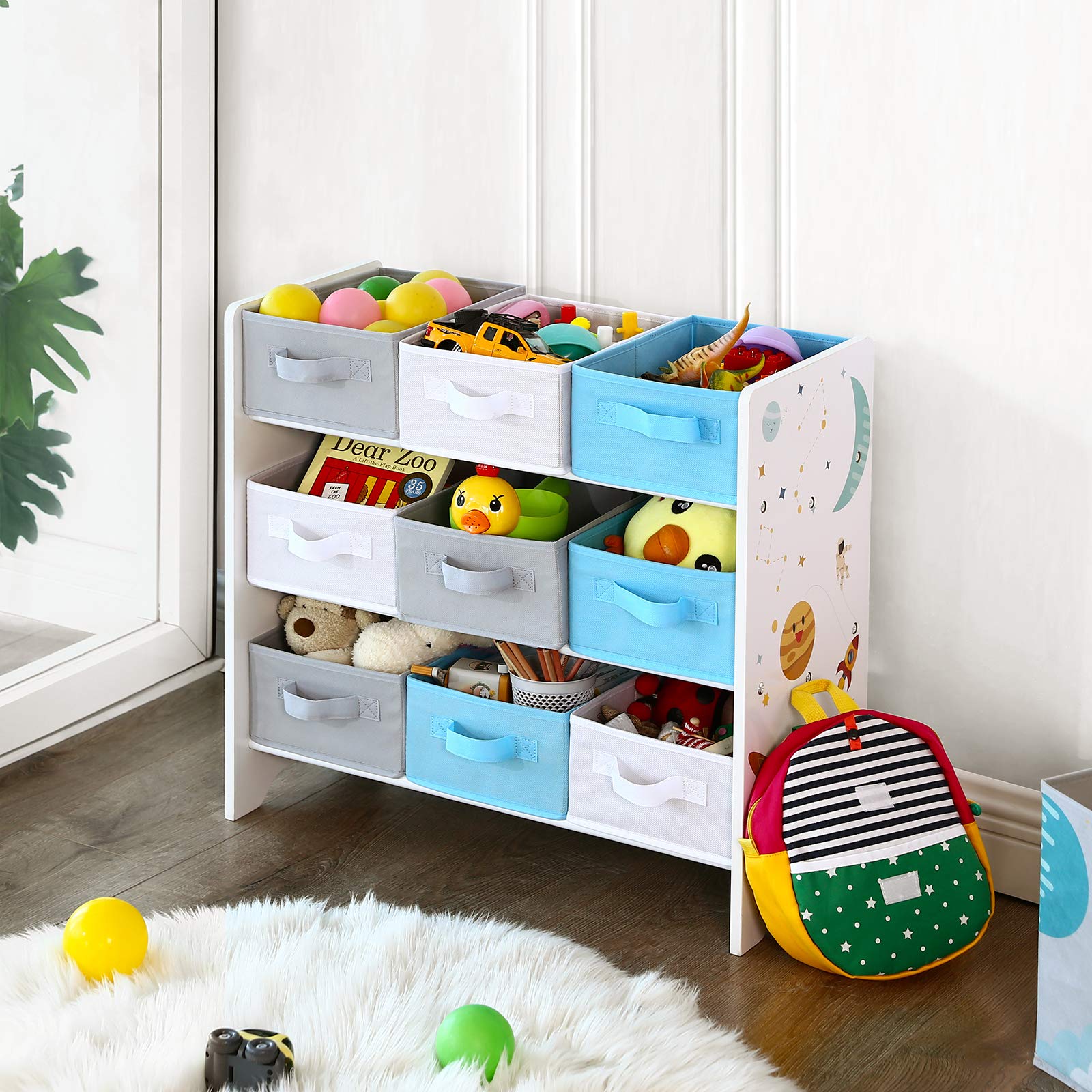 Songmics GKR33WT Scaffale 9 Contenitori Bianco Bambini