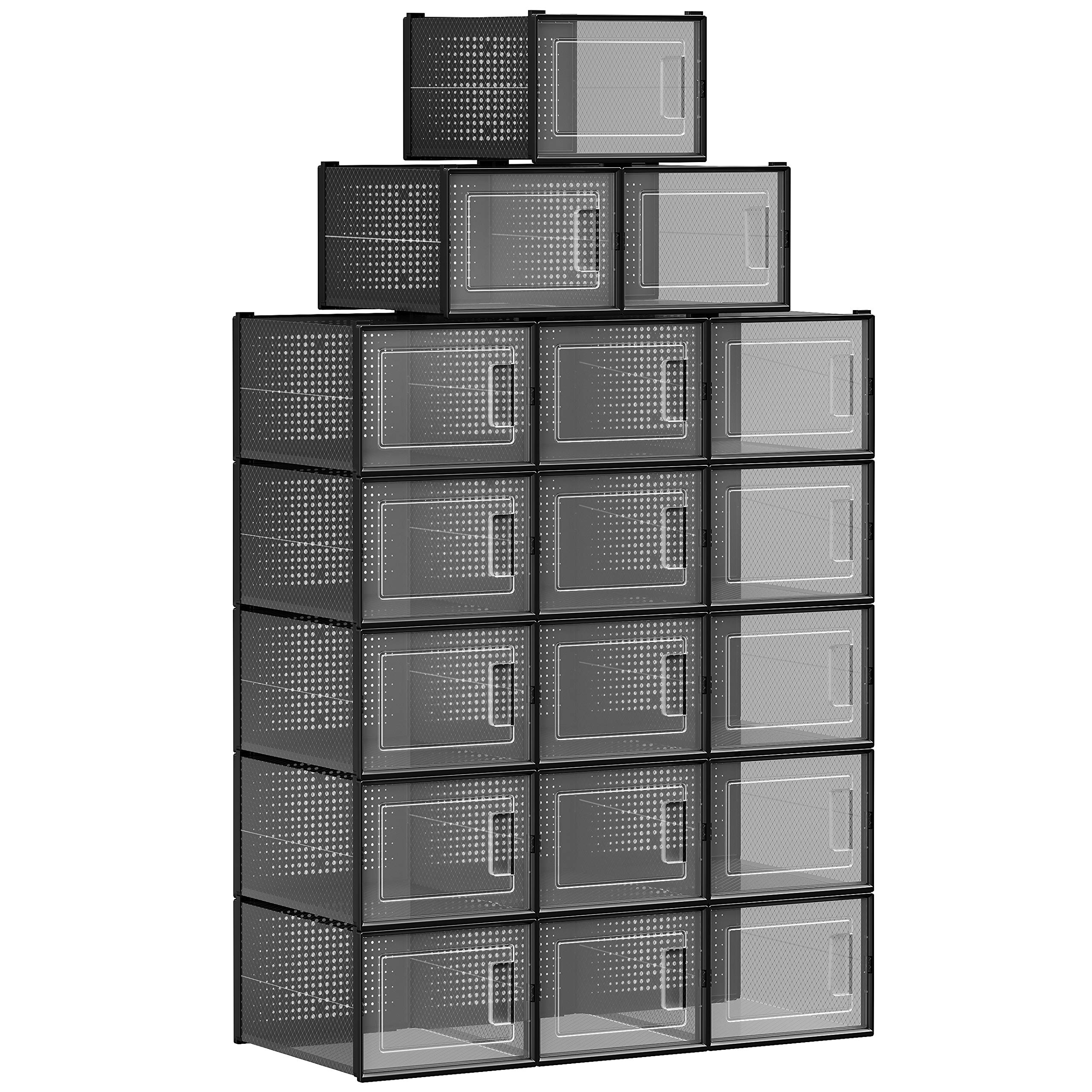 Songmics LSP007T18 scatole portascarpe 18 pezzi impilabili