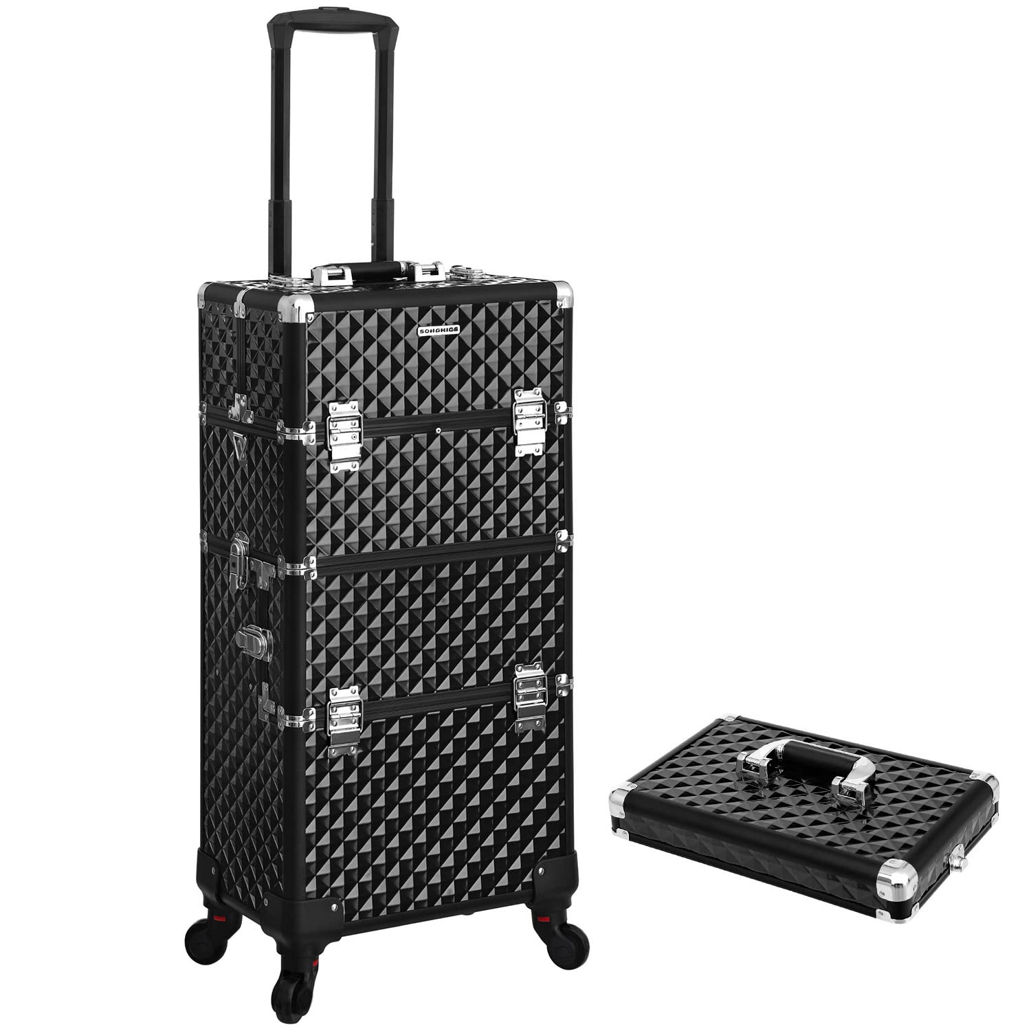 Songmics JHZ04B Trolley Make Up Nero Valigia Trucchi ABS