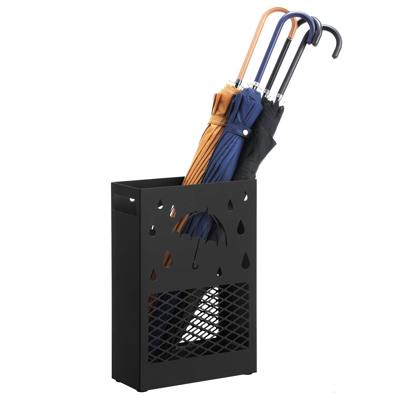 Songmics LUC004B01 portaombrelli nero 28x12x41 cm scolapioggia