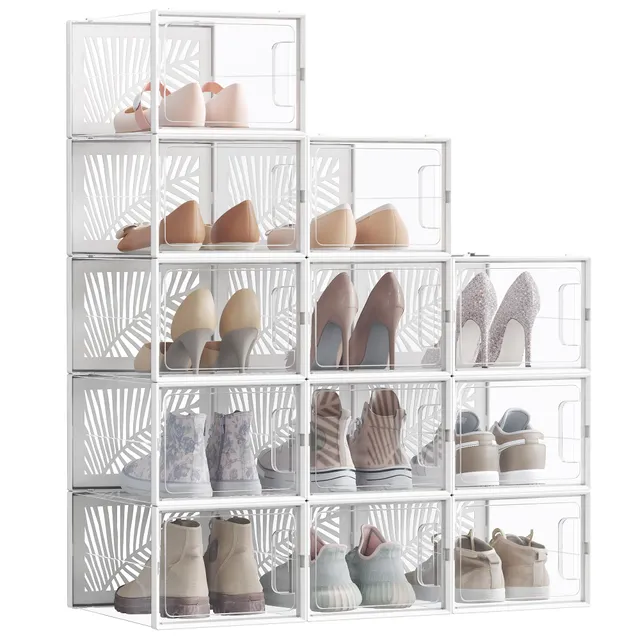 Songmics scatole scarpe trasparenti 12 pezzi fino al 46