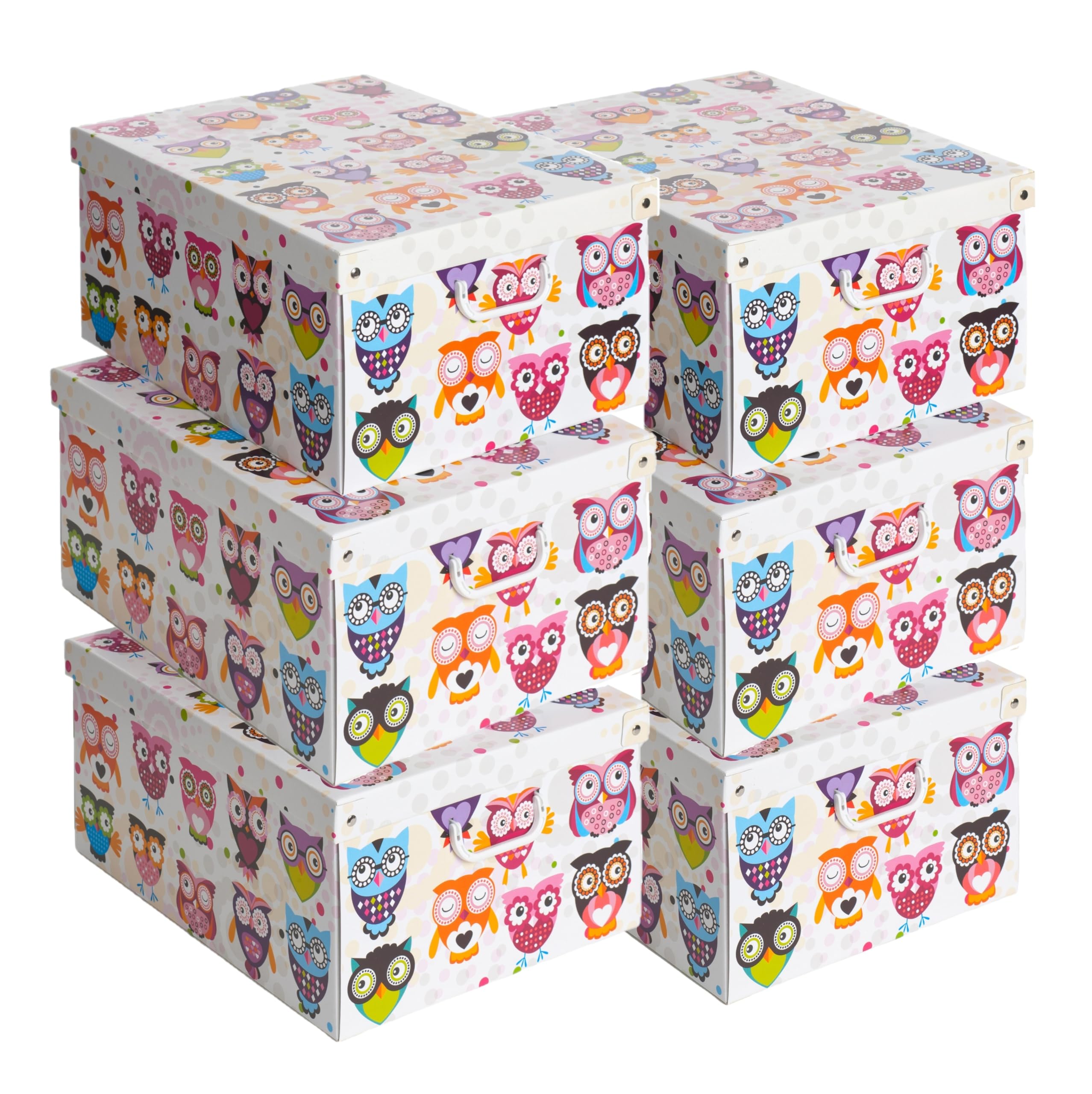 Lavatelli Gufetti Scatole Armadio 39x50x24 Set 6 Cartone