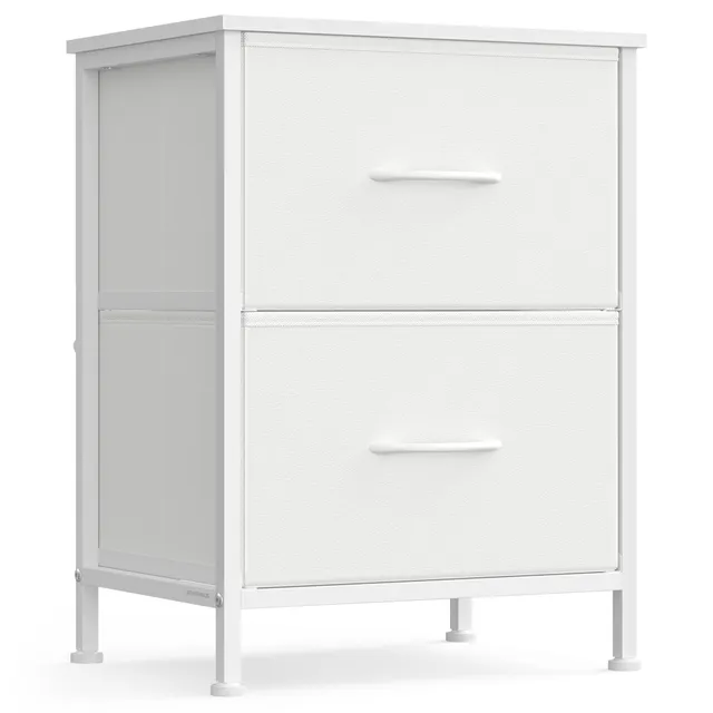Songmics ULGS312W01S Comodino 2 Cassetti Bianco Camera