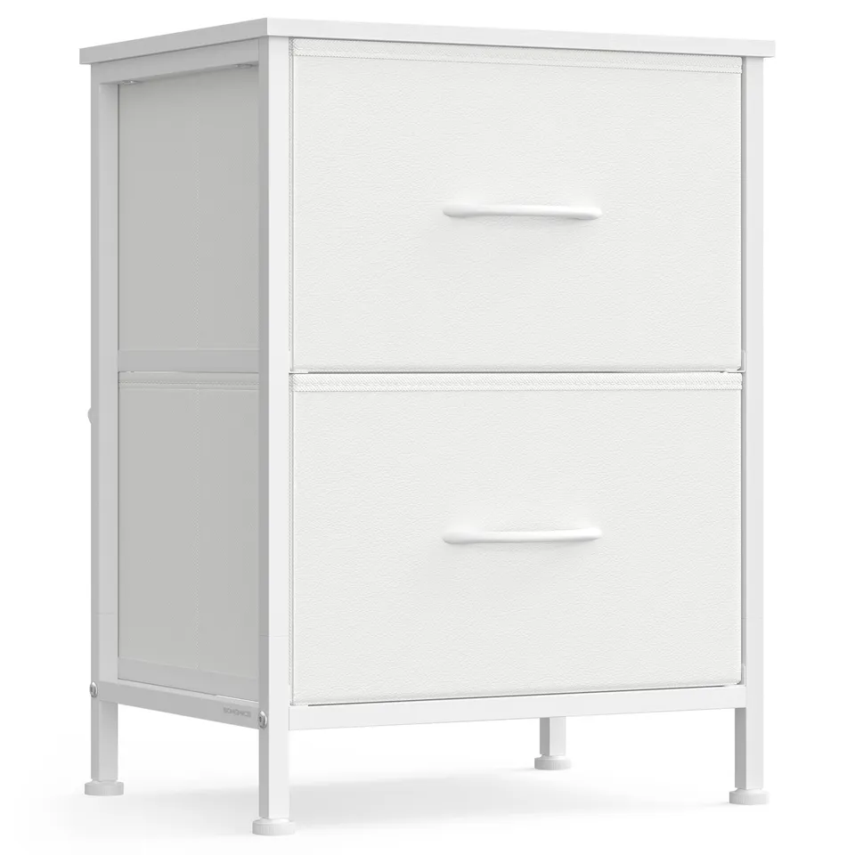 Songmics ULGS312W01S Comodino 2 Cassetti Bianco Camera