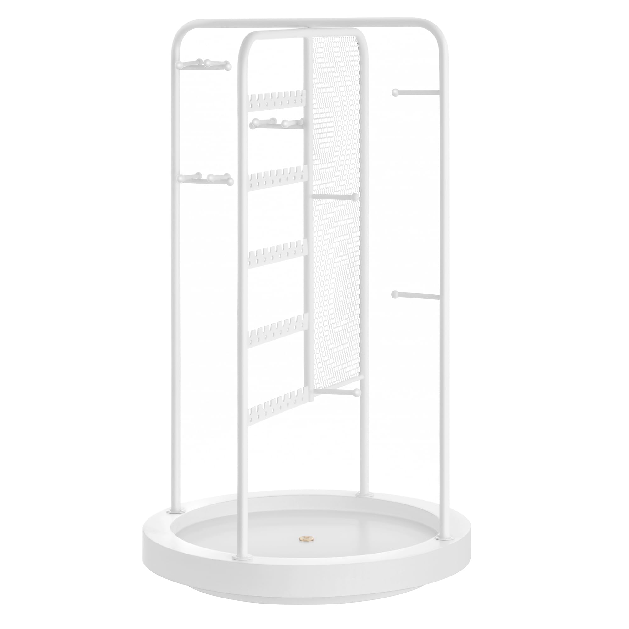 Songmics JJS023W01 Espositore Gioielli Girevole Bianco Metallo