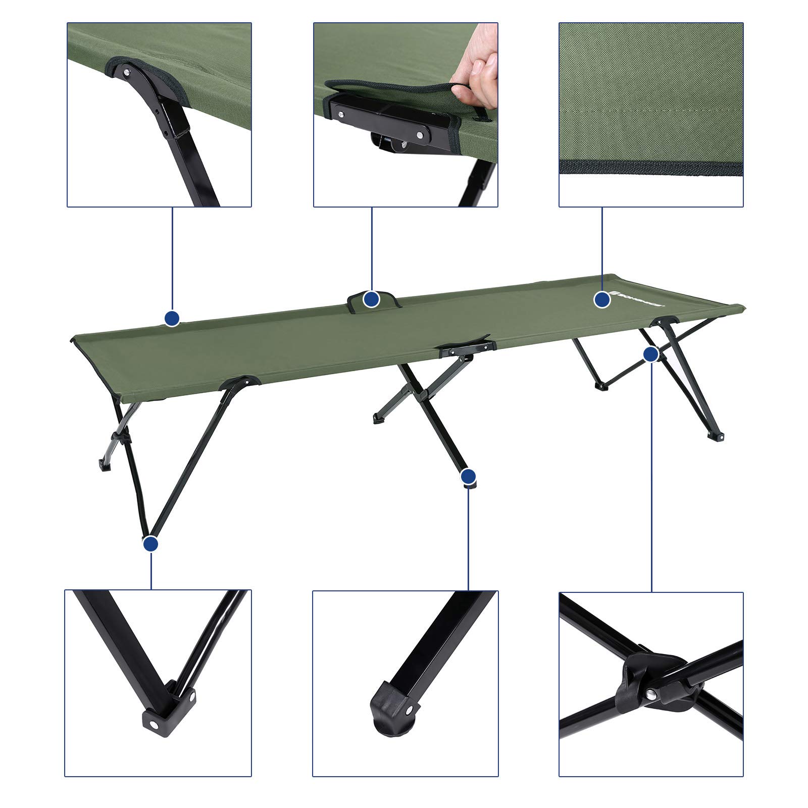 Songmics Brandina Campeggio Pieghevole Letto Ospiti 110 kg Oxford