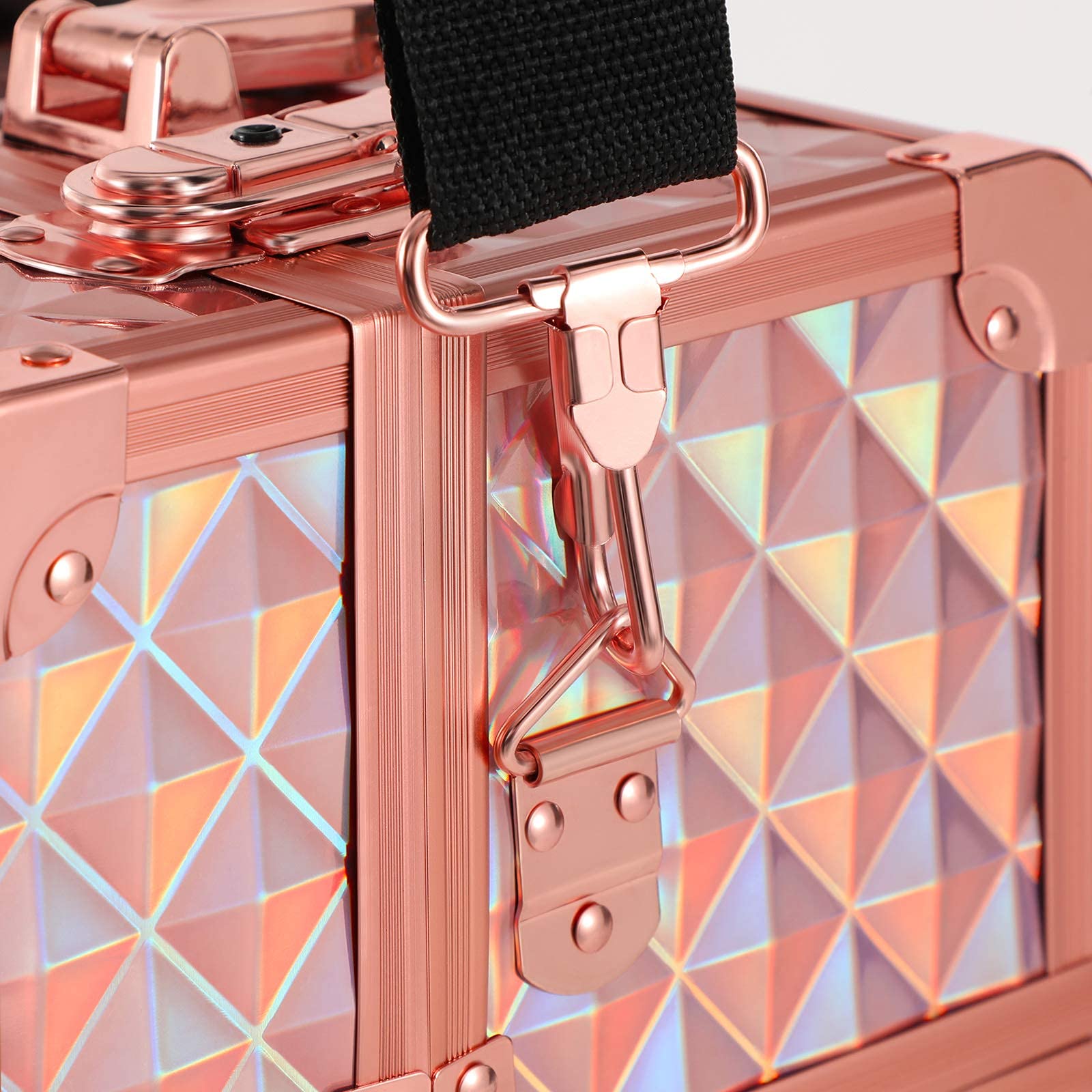 Songmics JBC323 valigetta trucchi oro rosa con serratura