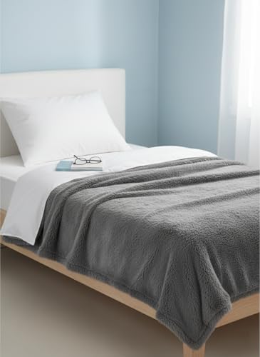 Lavatelli Kanguru Fluffi coperta singolo 130x230 grigia calda