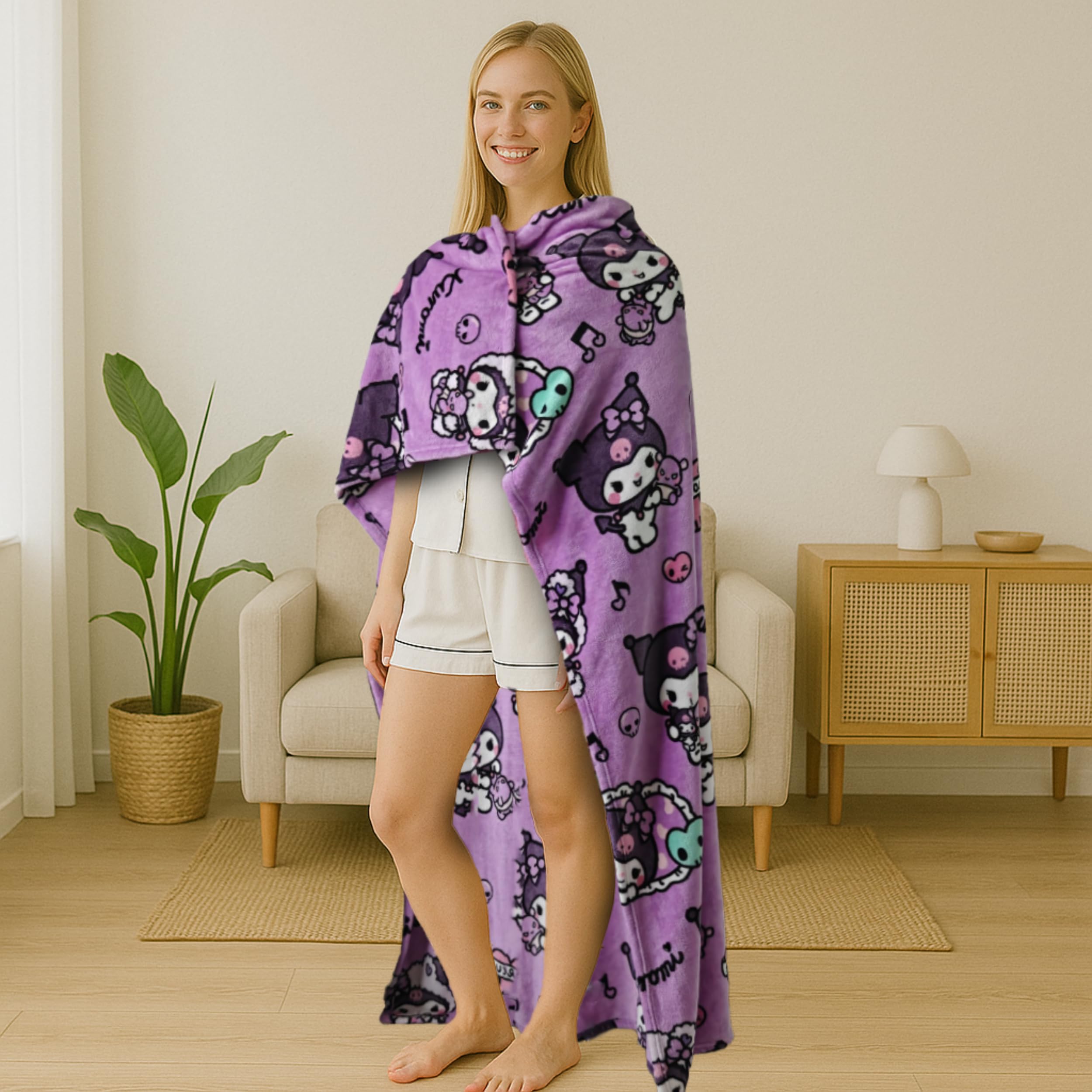 Kanguru Kuromi Plaid Pile Viola 130x170 cm Microfibra