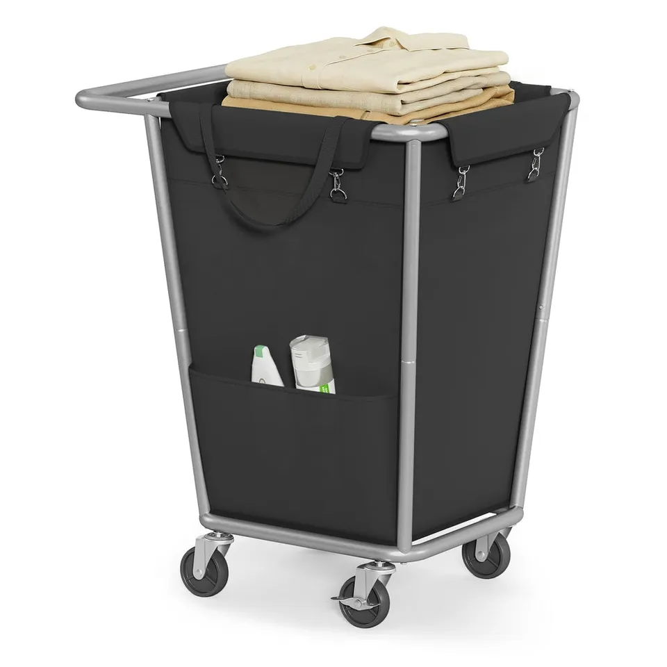 Songmics URLS008B01 cesto portabiancheria con ruote nero 130 L