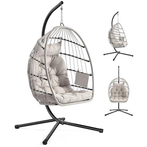 Songmics GDC050WZ01 sedia sospesa uovo bianca 98x195 cm 160kg