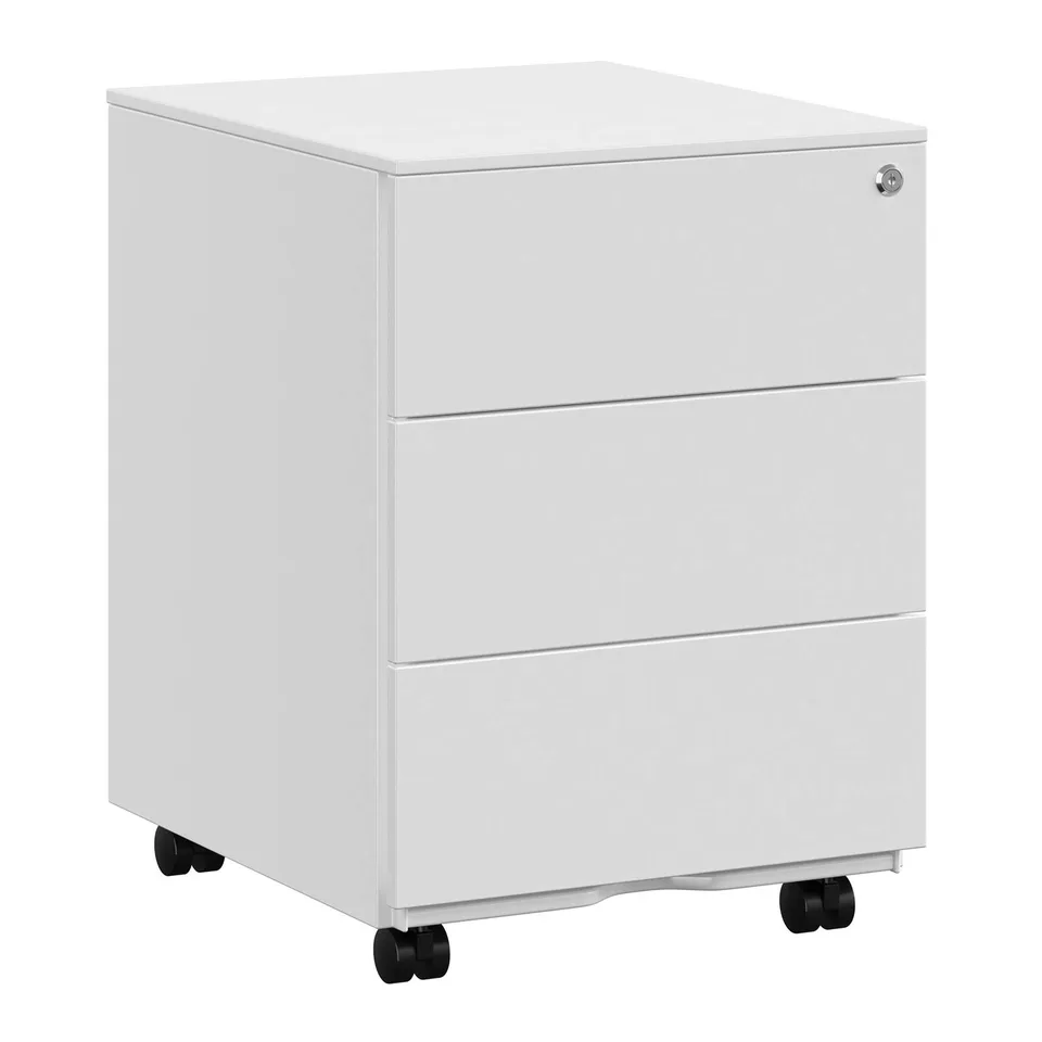 Songmics OFC63WT cassettiera ufficio 3 cassetti bianco con ruote