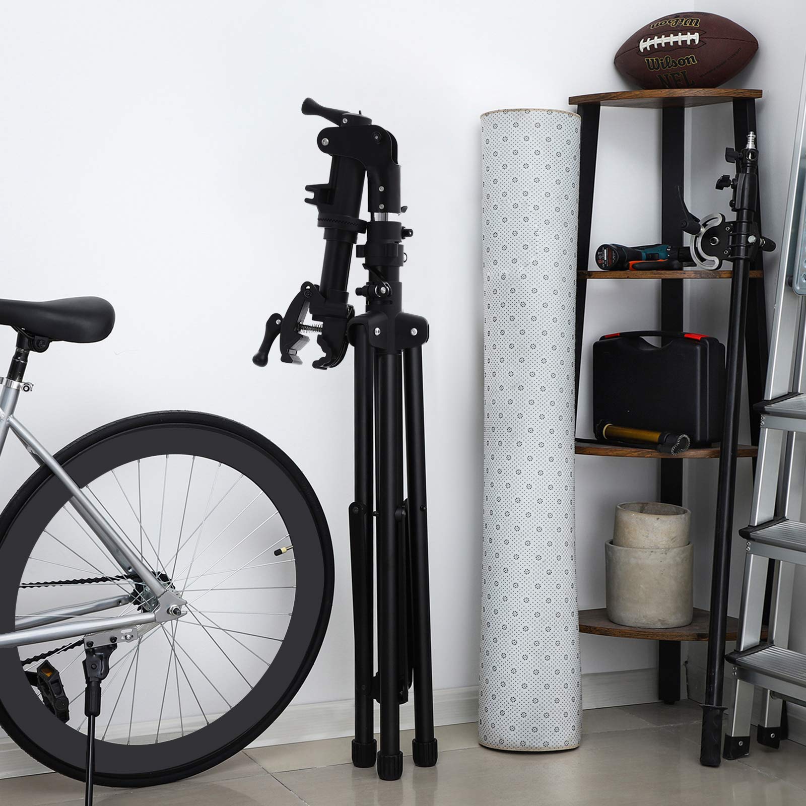 Songmics cavalletto bici riparazione regolabile con vassoio