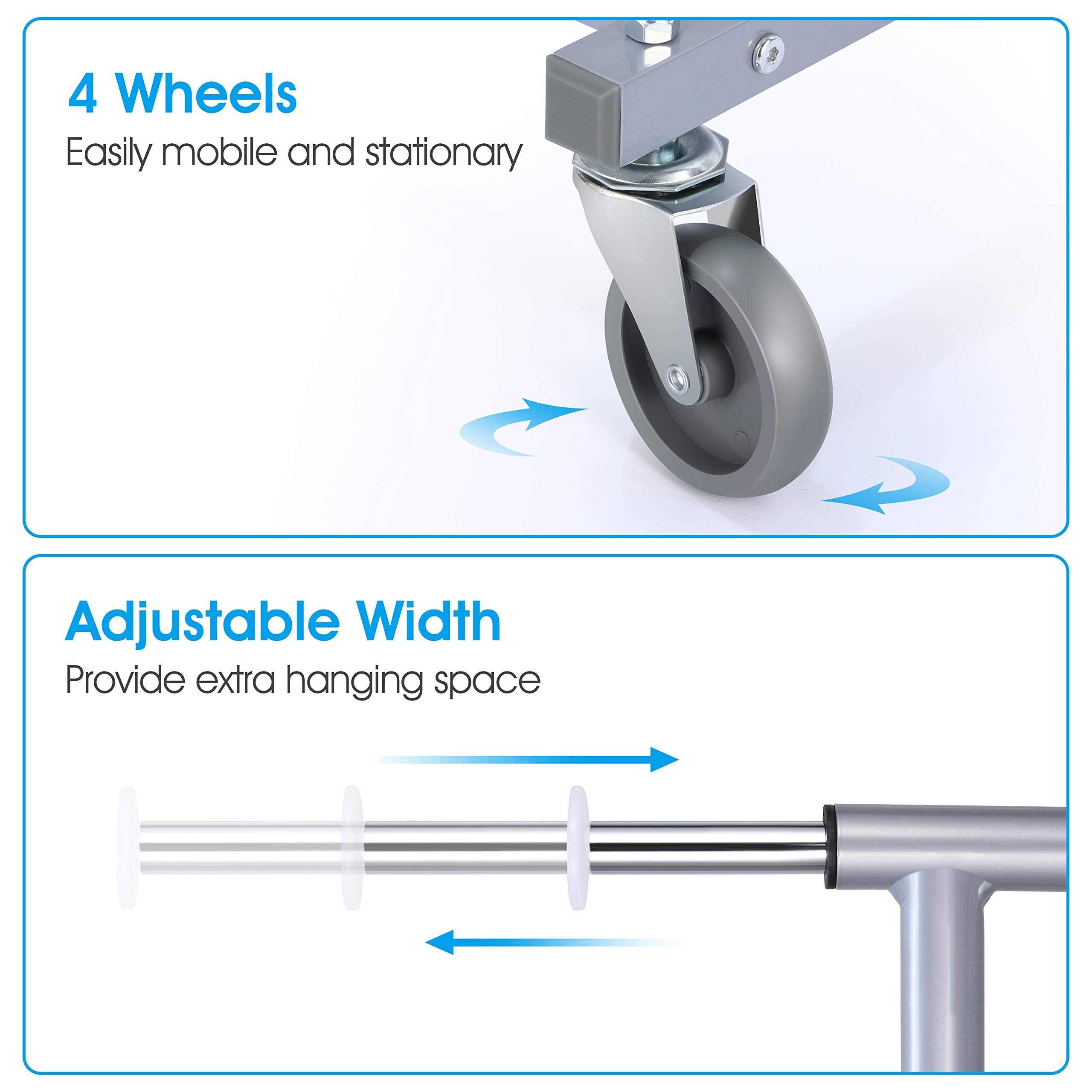 Simple Trending Standard Rod stender appendiabiti nero con ruote