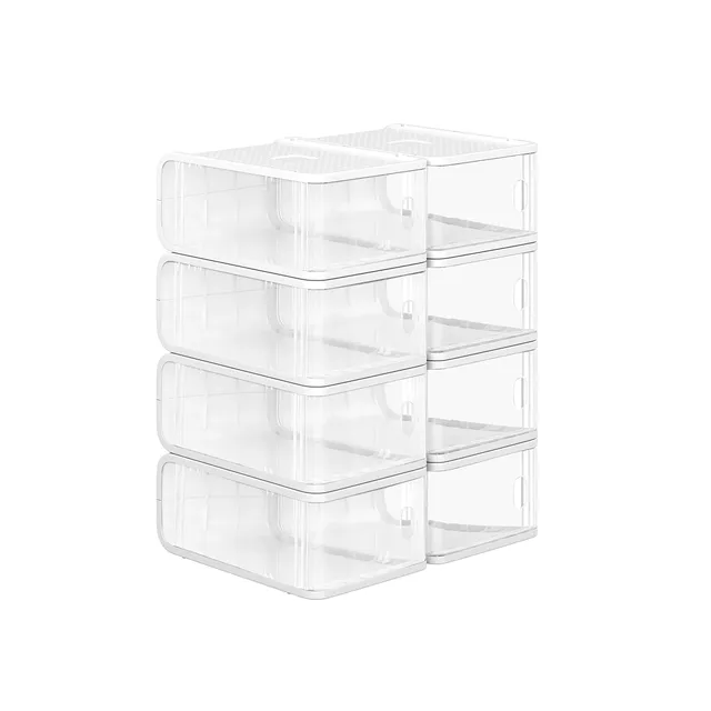 Songmics LSP08TP scatole scarpe plastica 8 pezzi trasparenti