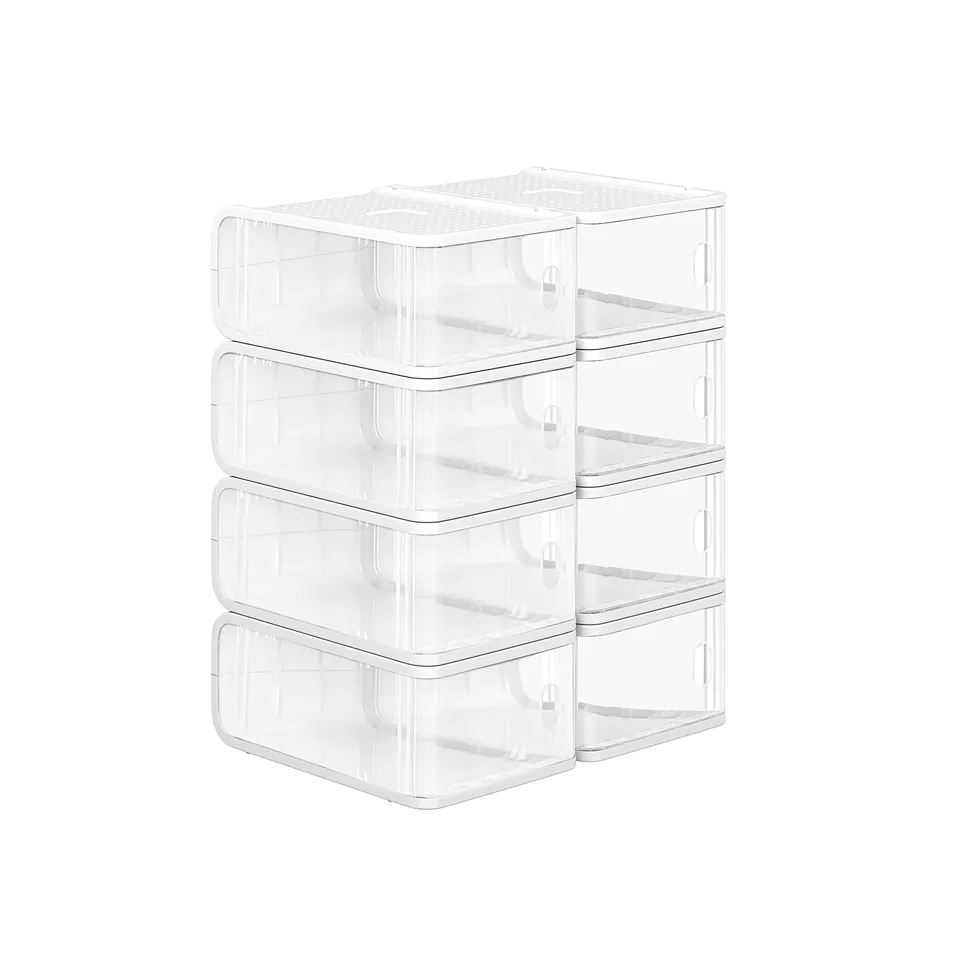Songmics LSP08TP scatole scarpe plastica 8 pezzi trasparenti
