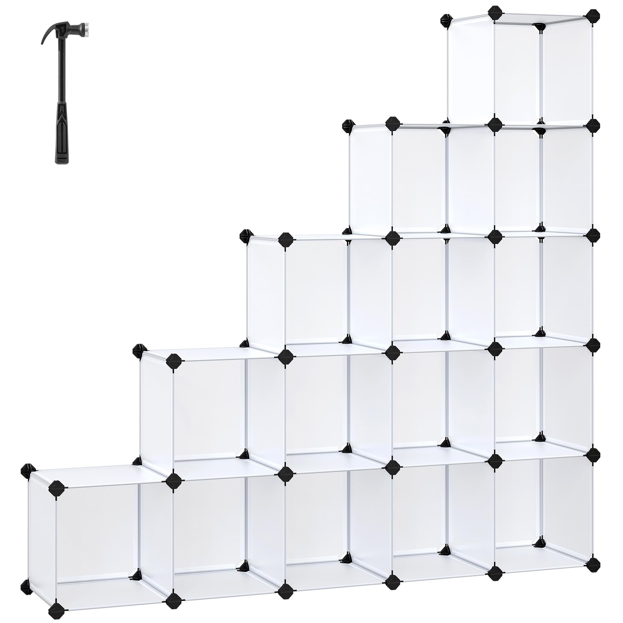 Songmics LPC44L scarpiera componibile 16 cubi bianca